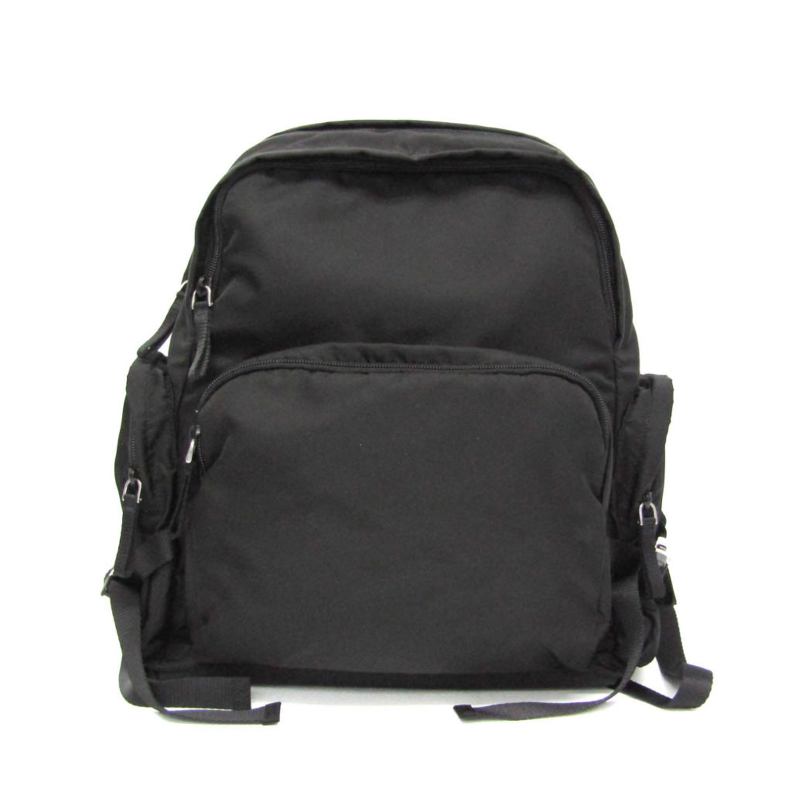 Backpack Nylon Prada: Backpack Nylon Prada Black Prada Backpack with TESSUTO MONTAGN VZ0052 Design, featuring a nylon material, zipper closure, open pocket 4, zipper pocket 1, and pen holder 3, all in a sleek black color. 