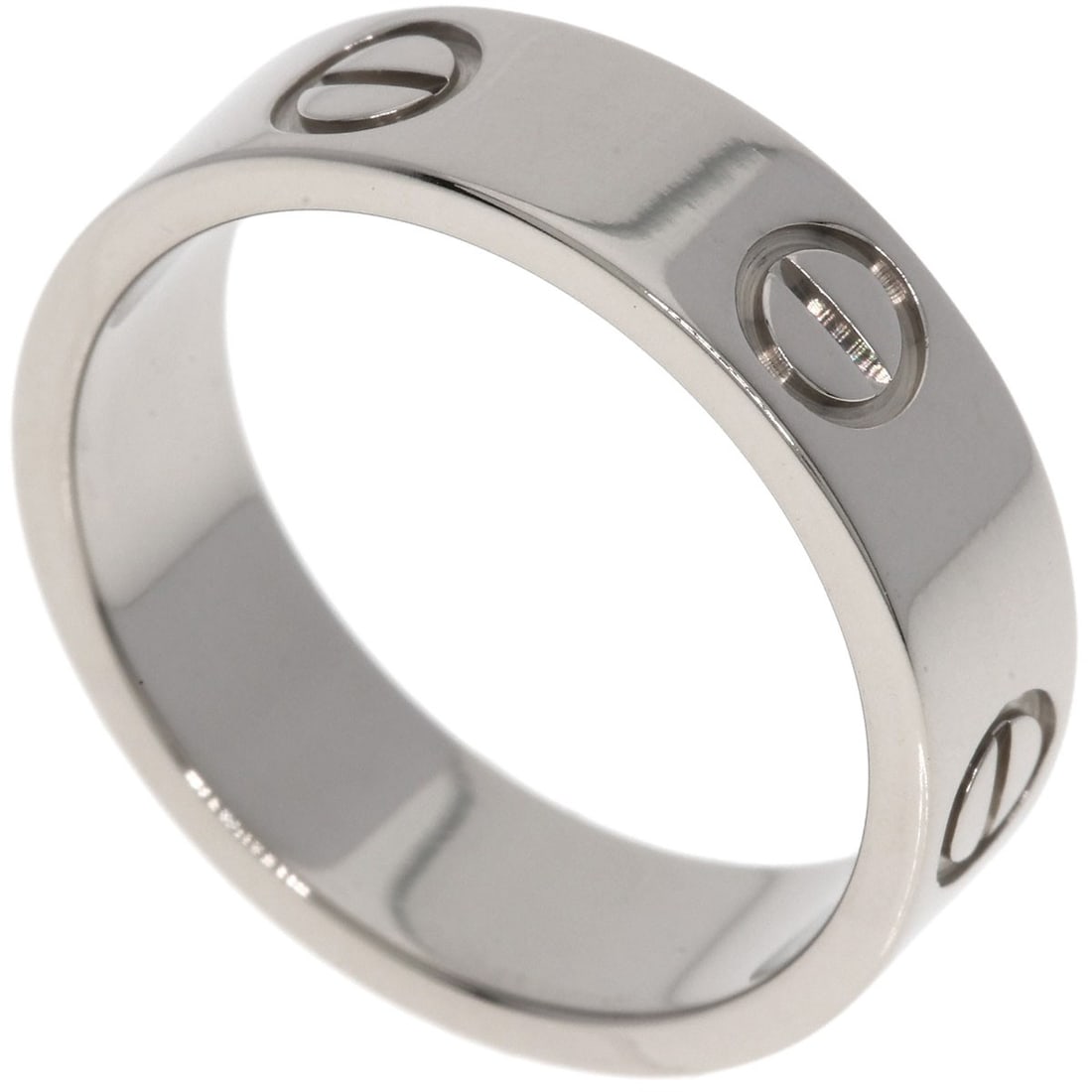 Love Cartier Ring #53 White Gold: Love Cartier Ring #53 White Gold K18 White Gold Cartier Ring #53 features a sleek silver metal design, showcasing the purity of 18k gold. This 6.5 US ring size piece is a striking example of Cartier's