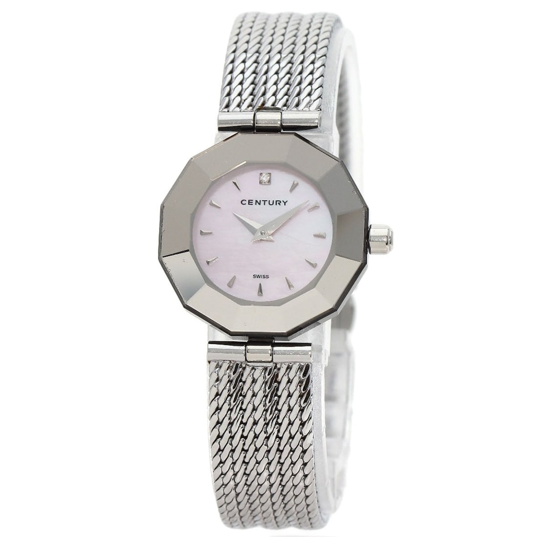 Stainless Steel Watches Century Prime Time Stainless: Stainless Steel Watches Century Prime Time Stainless Stainless Steel Watches Century Prime Time Stainless features a sleek 24mm silver case with a pink shell dial and silver bezel, making for a