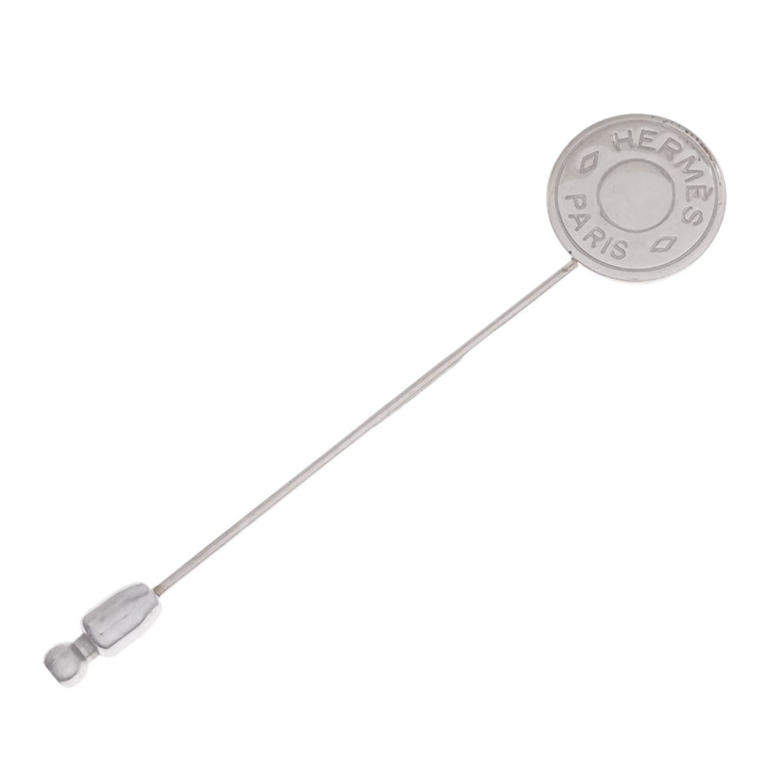 Hermes Metal Brooch Pin Serie: Hermes Metal Brooch Pin Serie Silver Metal Brooch Pin from Hermes Style: A sleek and modern brooch pin crafted from high-quality metal, featuring a striking silver finish. This elegant piece is a