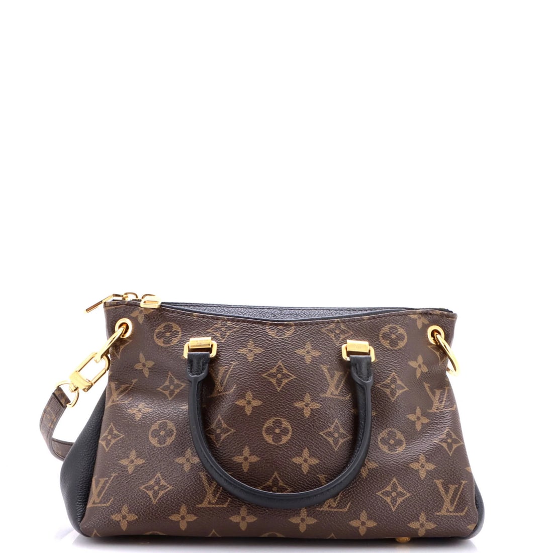 Canvas Monogram Pallas Tote Leather Louis Vuitton: Canvas Monogram Pallas Tote Leather Louis Vuitton Canvas Monogram Pallas Tote Leather Louis Vuitton - A classic black shoulder bag with a timeless design, featuring a canvas monogram pattern coated