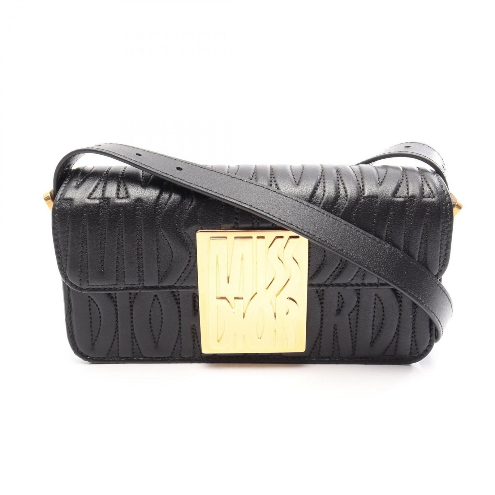 Handbag Christian Dior Leather Shoulder: Handbag Christian Dior Leather Shoulder Black leather shoulder bag from Christian Dior, measuring 11cm x 22cm x 5cm. This stylish handbag features a classic design with a sleek black leather