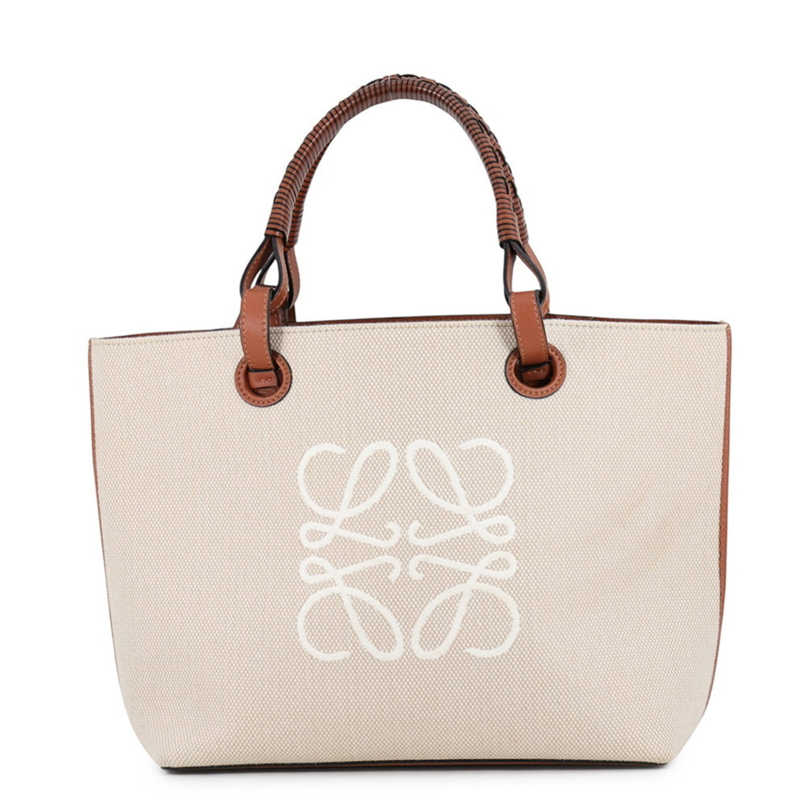 Loewe Handbag Shoulder Bag Tote Bag Canvas Leather: Loewe Handbag Shoulder Bag Tote Bag Canvas Leather Canvas and leather combine in this stylish Loewe shoulder bag tote, available in a natural beige and brown color. The bag measures 24cm x 39cm x