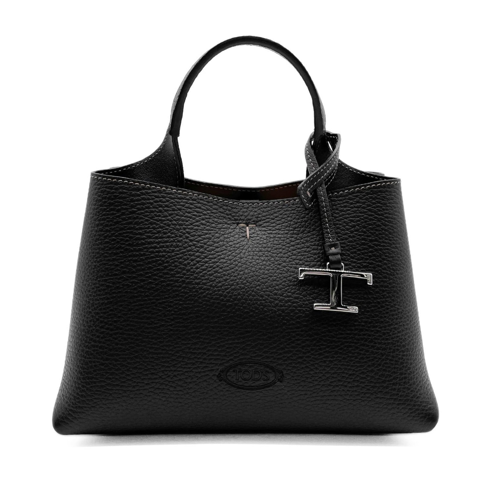 Shoulder Bag Tote Leather Tod's: Shoulder Bag Tote Leather Tod's Black leather shoulder bag tote from Tod's, measuring 16cm x 24cm x 14.5cm. This classic tote features high-quality leather construction and a sleek, sophisticated