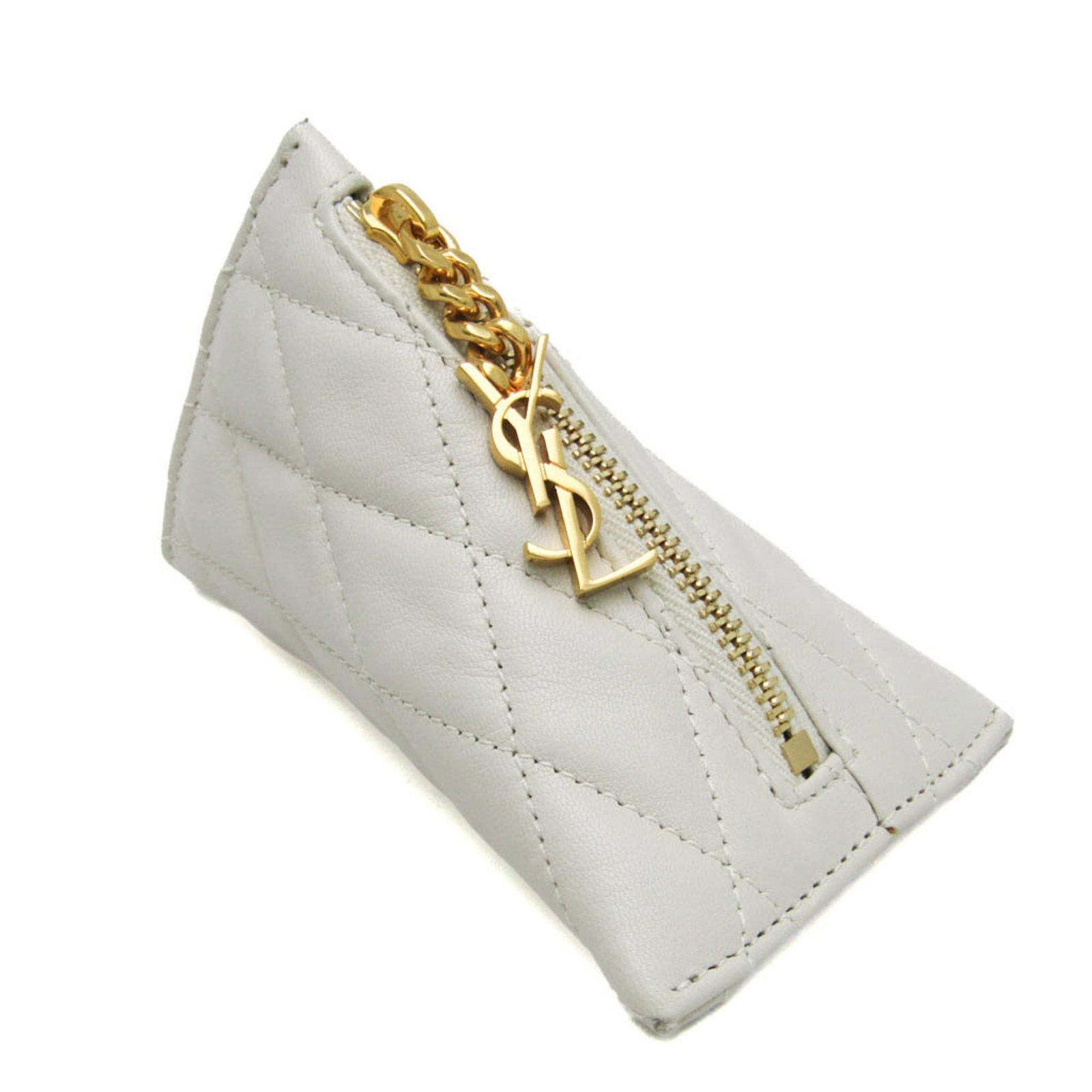 Saint Laurent Leather Coin Case Purse: Saint Laurent Leather Coin Case Purse The Saint Laurent Leather Coin Case Purse is a sleek and elegant accessory made from high-quality Italian leather. Measuring 7.5cm x 11.5cm, this off-white coin p