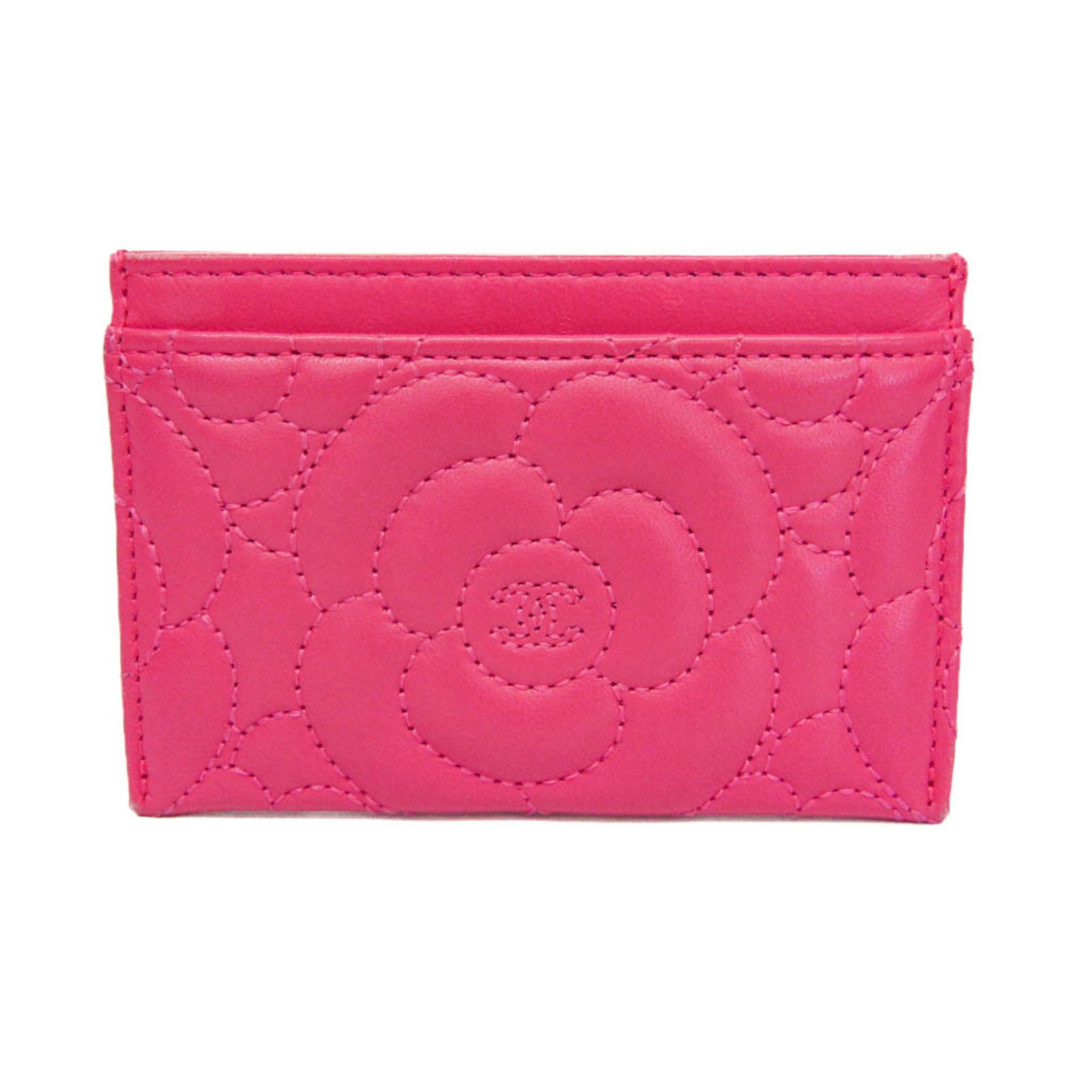 Chanel Card Case Leather: Chanel Card Case Leather Chanel's iconic Camellia card case is crafted from luxurious lambskin leather, featuring a soft pink hue that adds a touch of elegance to any accessory collection. The open