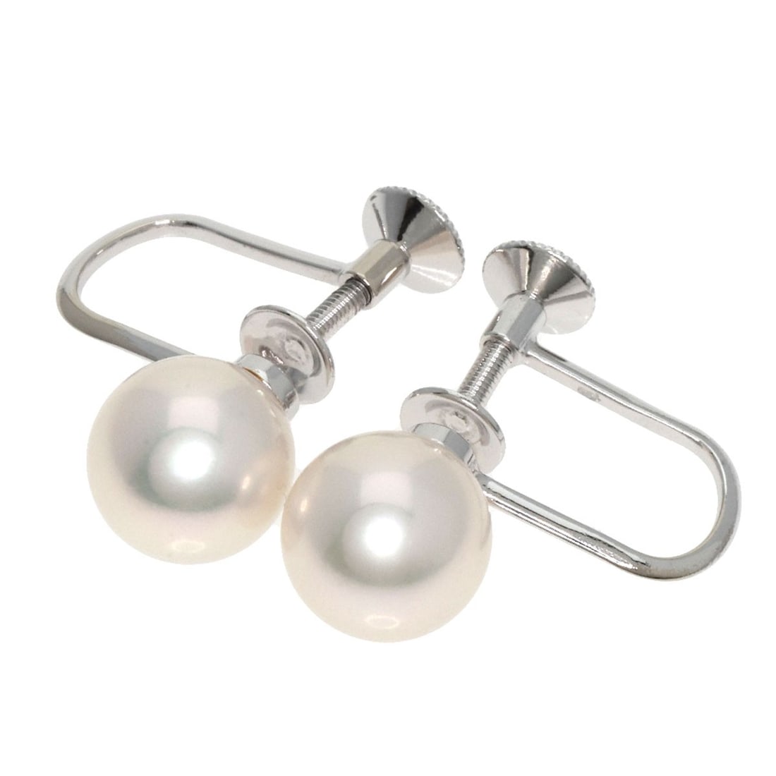 K18 White Gold Pearl Earring Mikimoto: K18 White Gold Pearl Earring Mikimoto K18 White Gold Pearl Earring by MIKIMOTO boasts a sleek silver exterior and a striking pearl main stone, showcasing the luxury of this high-end earring. Crafted f