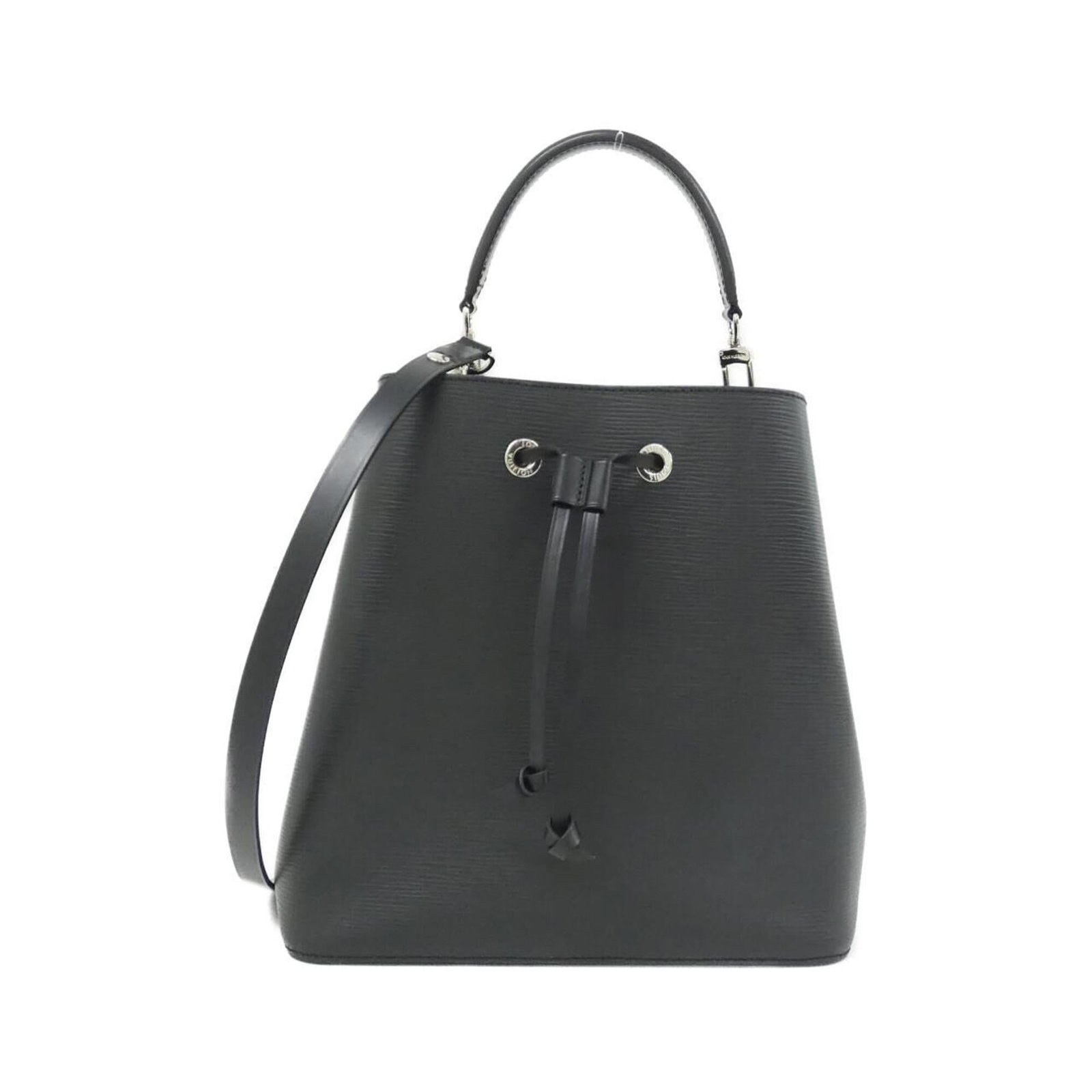 Shoulder Bag Leather Louis Vuitton: Shoulder Bag Leather Louis Vuitton Black leather shoulder bag from Louis Vuitton, featuring calf leather construction and silver hardware. Measuring 26cm x 26cm x 17cm, this bag is designed to be a