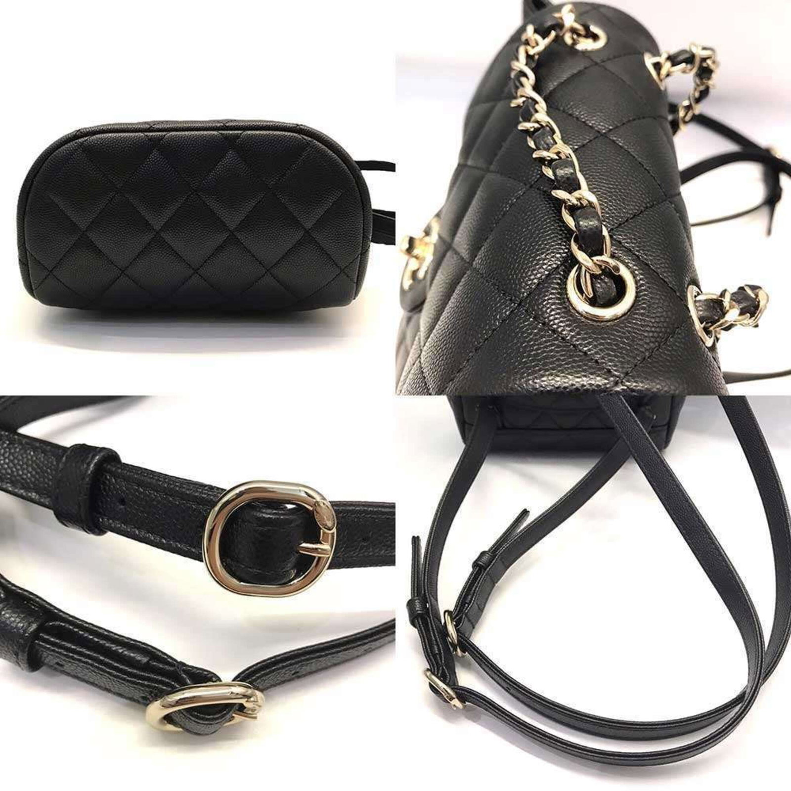 Calfskin Grained Chanel Backpack - 4