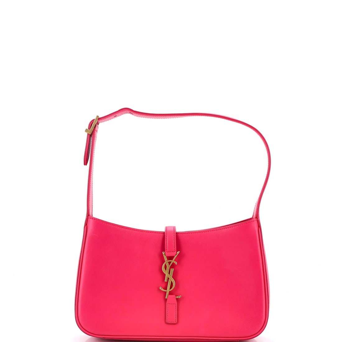 Hobo Leather Small Saint Laurent 5 a 7: Hobo Leather Small Saint Laurent 5 a 7 Small Saint Laurent Le 5 a 7 Hobo Leather Bag in Pink. This pink leather hobo bag features a classic design with a 7.5" handle drop and a 5" height, making it a