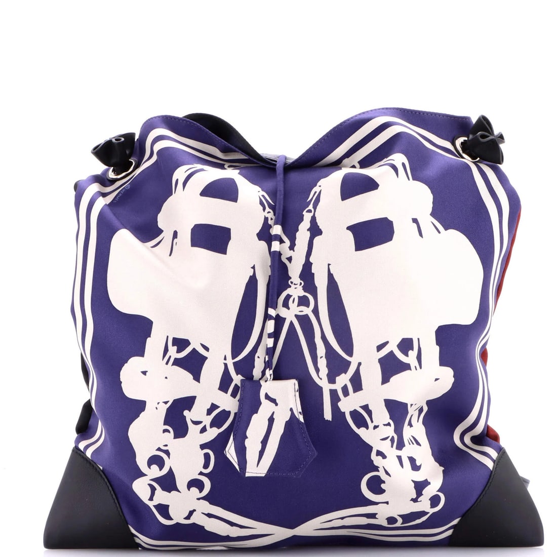 Printed Silk and Leather PM Bag Silky City Hermes: Printed Silk and Leather PM Bag Silky City Hermes Silky City Hermes PM Bag boasts a striking blue exterior with a printed silk and leather design. The bag's Palladium hardware and excellent condition 