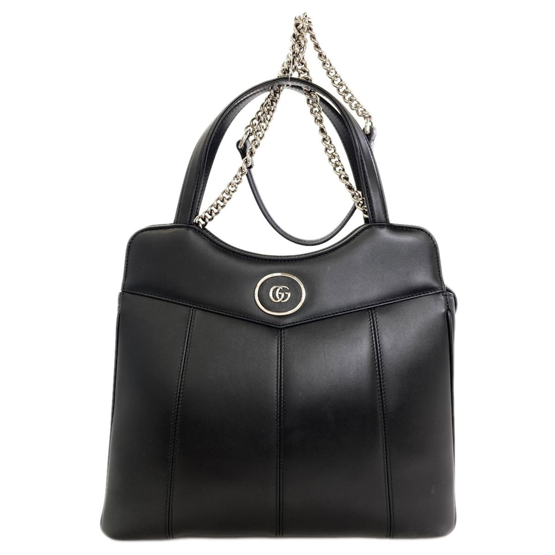 Gucci 2Way Tote Bag Calf Petit Bag 745911: Gucci 2Way Tote Bag Calf Petit Bag 745911 Black Calf Petit Bag from Gucci's 2Way Tote Bag Collection, featuring a sleek and sophisticated design. This stylish tote bag boasts a high-quality exterior m