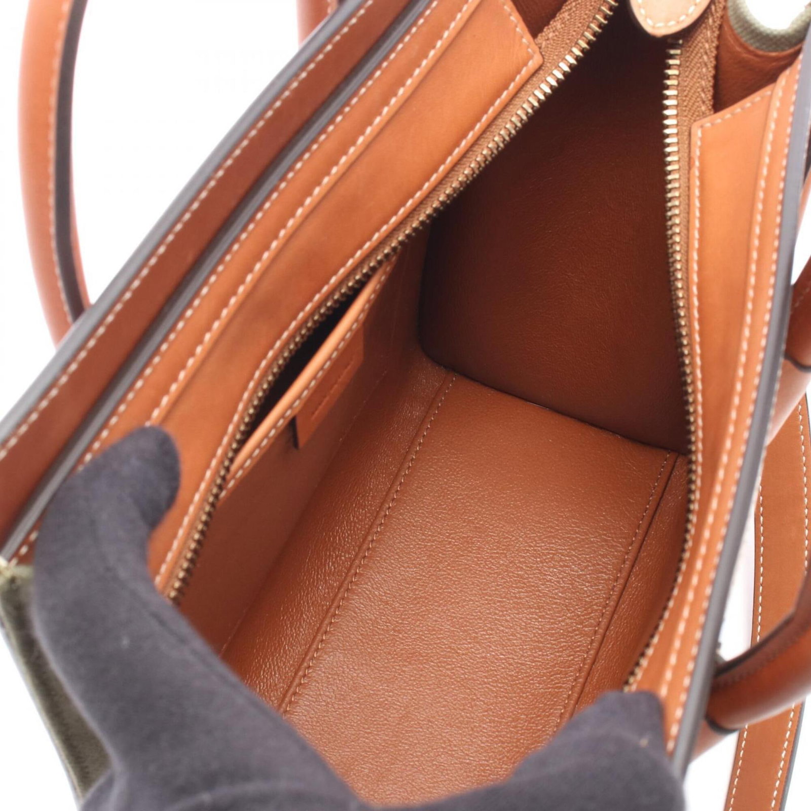 Handbag Canvas Leather - 3