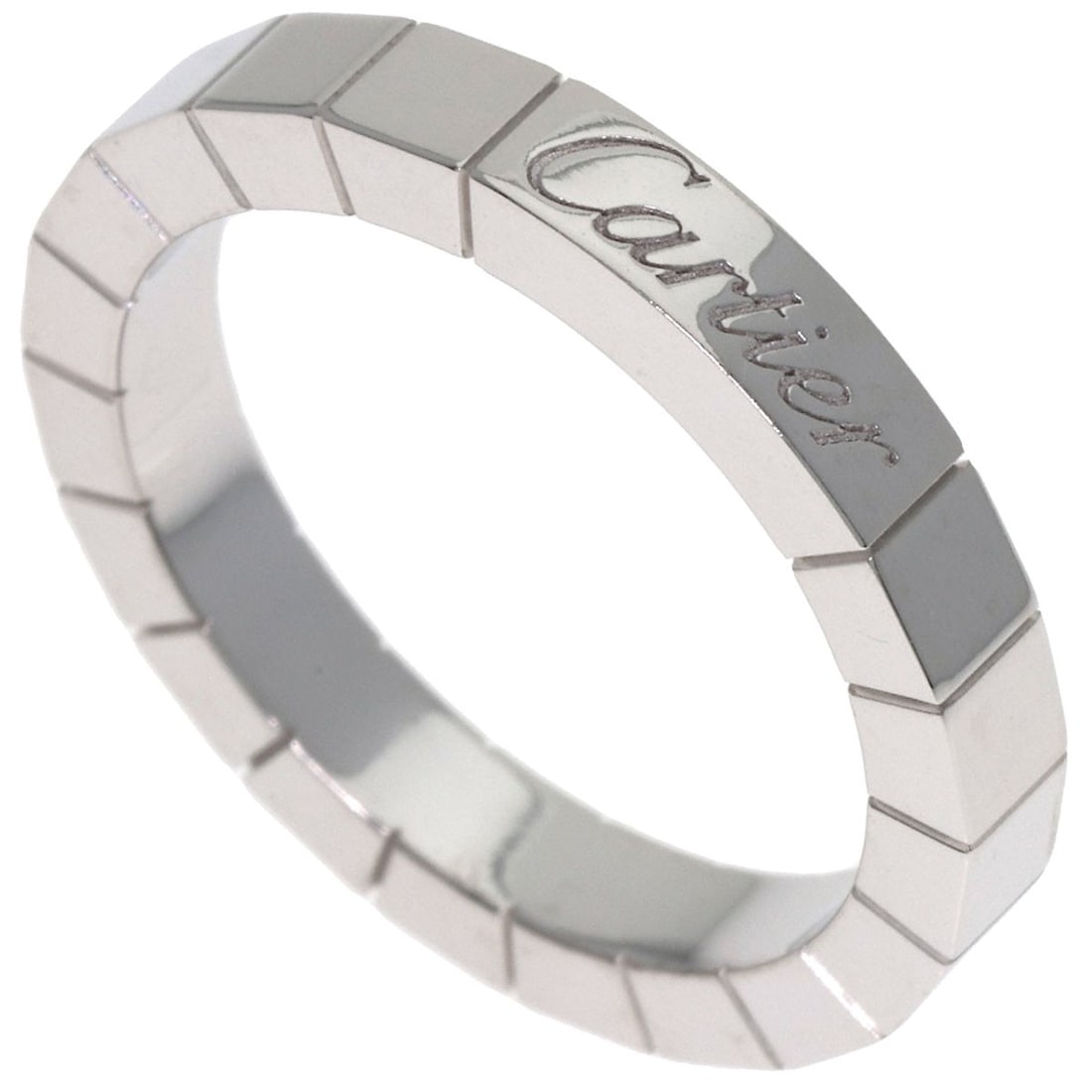 White Gold Laniere Ring K18 Cartier #51: White Gold Laniere Ring K18 Cartier #51 K18 Cartier #51 White Gold Laniere Ring is a stunning piece featuring a silver metal exterior and a purity of K18. This elegant ring boasts a unique design