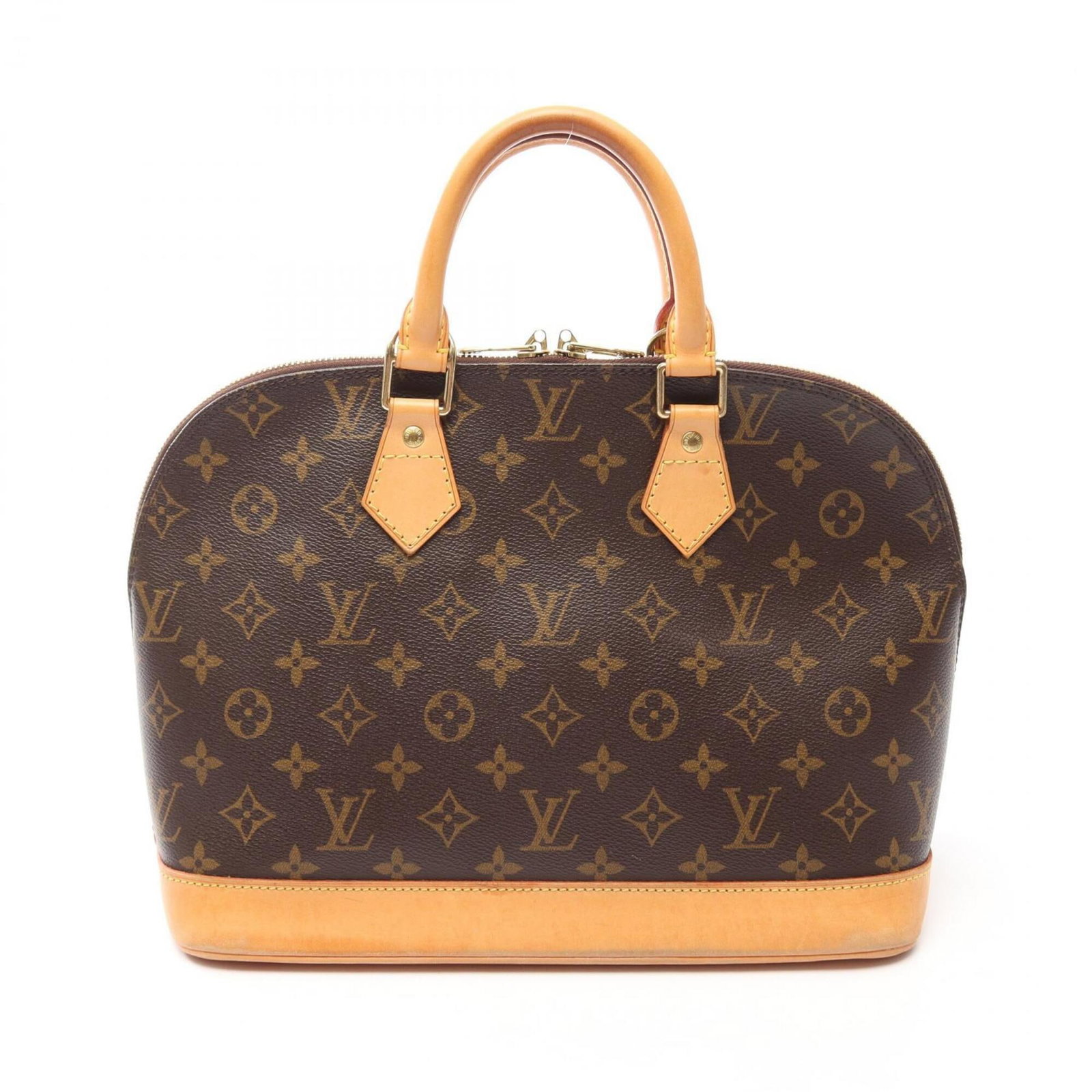 Handbag Coated Canvas Leather Louis Vuitton: Handbag Coated Canvas Leather Louis Vuitton Coated canvas and leather make up this Louis Vuitton handbag, available in brown. The bag measures 23.5cm x 32cm x 16cm and features a classic design. Item
