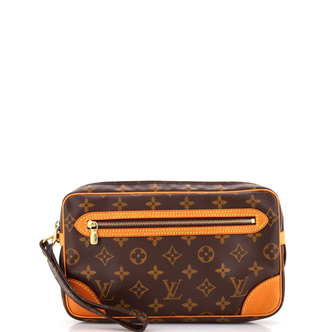 Dragonne Monogram Canvas Clutch Vuitton Marly Louis: Dragonne Monogram Canvas Clutch Vuitton Marly Louis Brown Louis Vuitton Marly Dragonne Monogram Canvas GM Clutch with Gold Hardware, featuring a classic design and timeless style, boasts a canvas