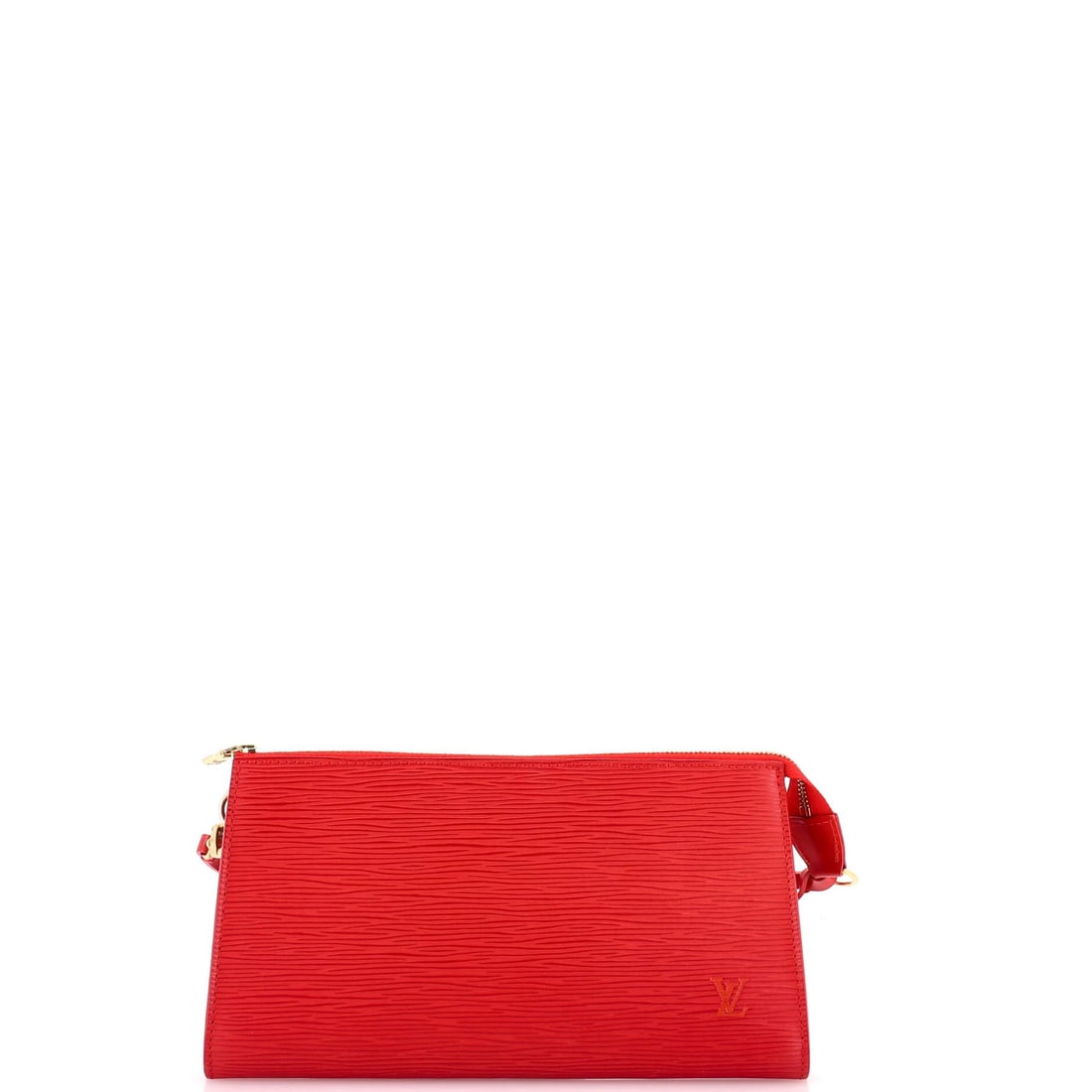 Louis Vuitton Pochette Accessoires Epi Leather: Louis Vuitton Pochette Accessoires Epi Leather The Louis Vuitton Pochette Accessoires Epi Leather is a stunning red clutch with a classic design, featuring a 6" drop handle and a 5" height. Made from