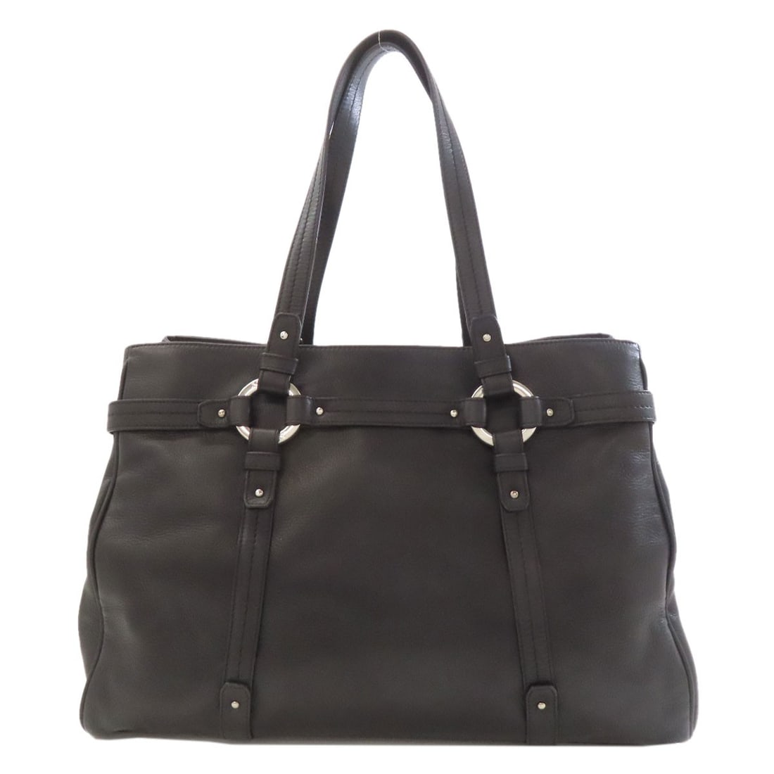 Logo Tote Bag Leather: Logo Tote Bag Leather Black leather tote bag from BALLY, featuring a classic style with a straightforward design. Made from high-quality leather, this bag offers a timeless and sophisticated look.