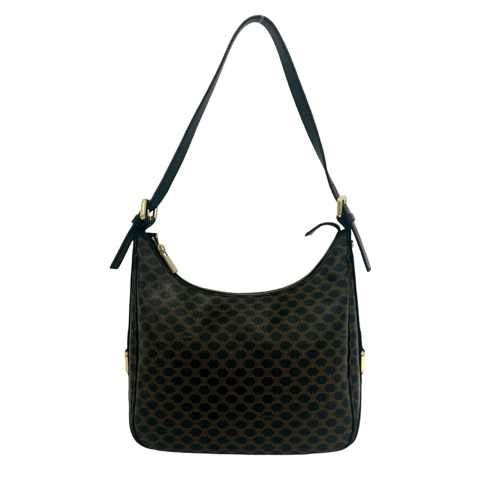 Celine Pvc Leather Tote Shoulder Bag: Celine Pvc Leather Tote Shoulder Bag Celine Pvc Leather Tote Shoulder Bag is a stylish shoulder bag made from PVC and leather, available in two colors: black and brown. Measuring 19.5cm x 25cm x 9cm,