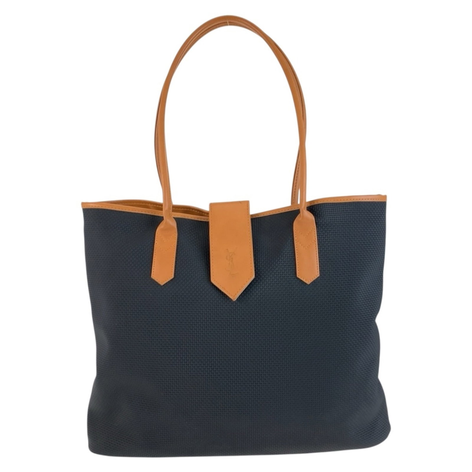 Pvc Tote Yves Saint Laurent Bag Shoulder Bag: Pvc Tote Yves Saint Laurent Bag Shoulder Bag Black PVC Yves Saint Laurent Shoulder Bag with Brown Accents, 31cm x 40cm x 8cm. This shoulder bag features a unique PVC material and a classic Yves Saint