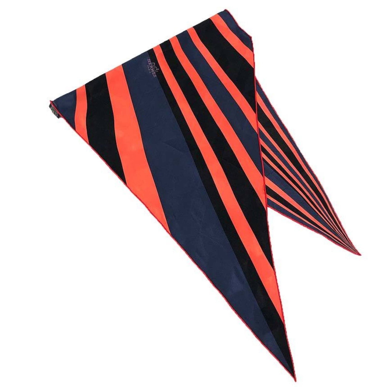Silk Hermes Scarf: Silk Hermes Scarf Silk from France, this Hermes scarf features a classic navy color and measures 50cm x 1.2m. Made from high-quality silk, its 47.24'' width provides a stylish touch to any outfit. The