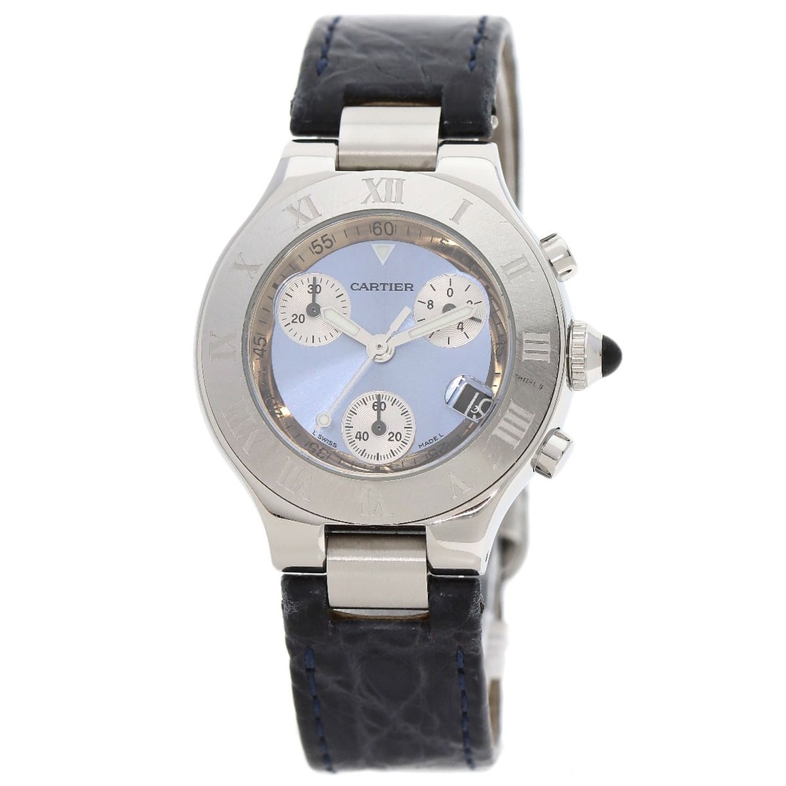 Chronoscaph Sm Watches W1020013 Cartier Stainless Steel Leather (1 of 20)