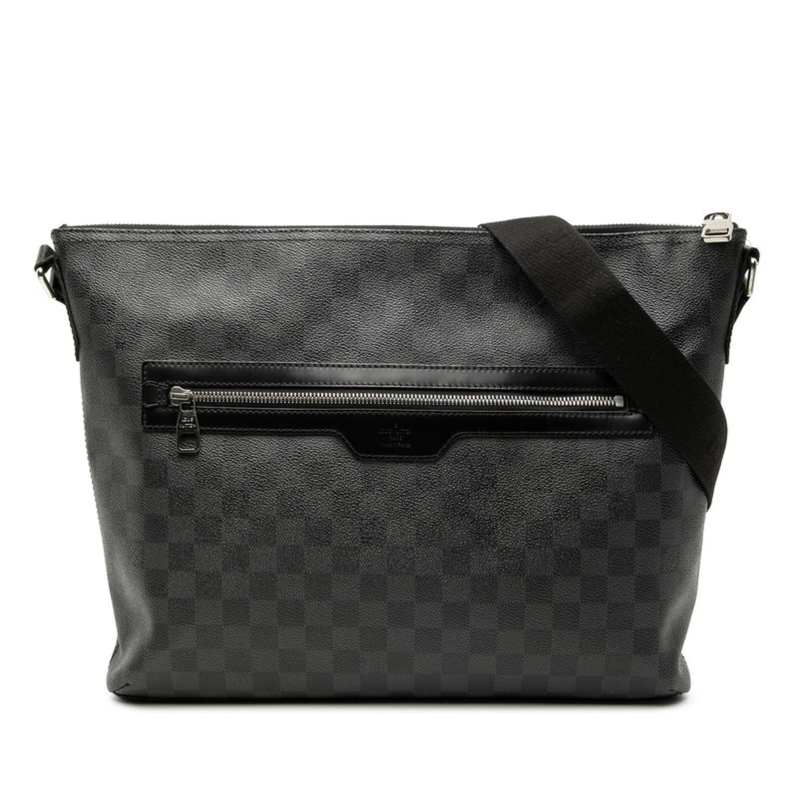 PVC Leather Louis Vuitton Shoulder Bag: PVC Leather Louis Vuitton Shoulder Bag This Louis Vuitton shoulder bag is made from a combination of PVC and leather, with a sleek black design. Measuring 30cm x 42cm x 7.5cm, it features a