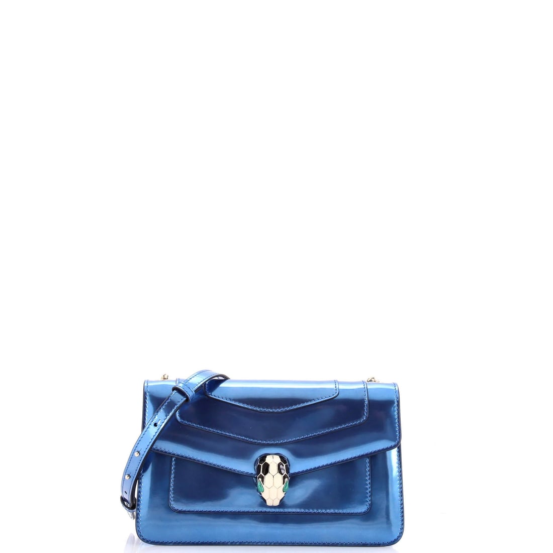 Bvlgari Serpenti Forever Small Leather Bag Metallic Shoulder: Bvlgari Serpenti Forever Small Leather Bag Metallic Shoulder Bvlgari Serpenti Forever Small Leather Bag Metallic Shoulder - A sleek and sophisticated shoulder bag with a metallic finish, featuring a