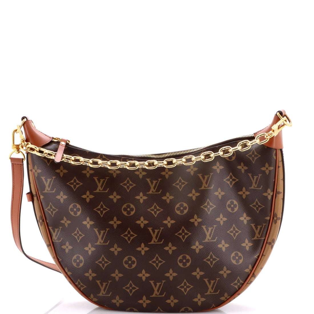 Louis Vuitton Loop Hobo Reverse Monogram Canvas: Louis Vuitton Loop Hobo Reverse Monogram Canvas Brown Louis Vuitton Loop Hobo Reverse Monogram Canvas bag features a unique reverse monogram canvas exterior with a brown interior and gold hardware.