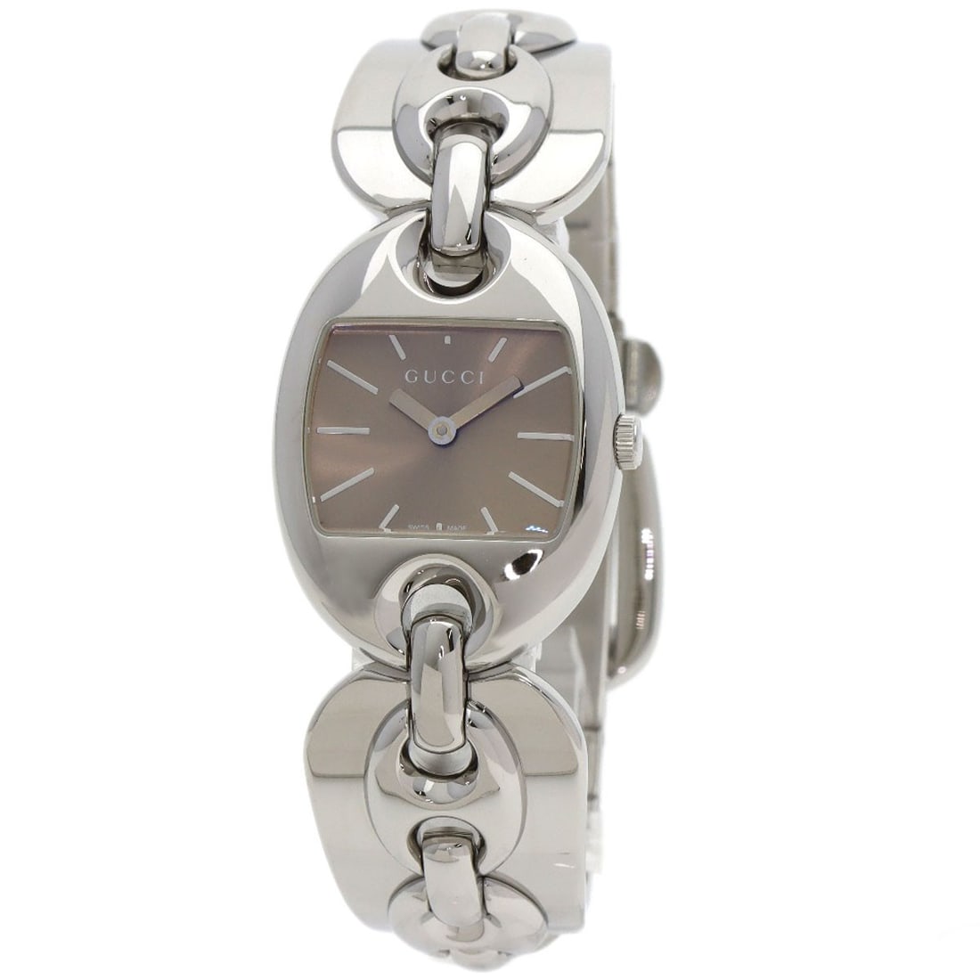 Chain Watches Stainless Steel Gucci Marina Ya121.5: Chain Watches Stainless Steel Gucci Marina Ya121.5 Stainless steel construction and a silver bezel give this Gucci Marina watch a sleek, modern look. With an analog display and quartz movement, this