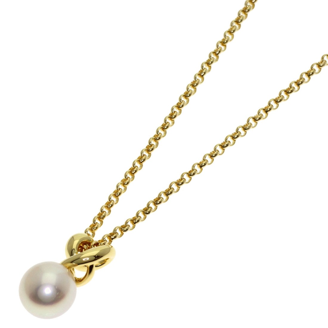 K18 Yellow Gold Mikimoto Pearl Necklace: K18 Yellow Gold Mikimoto Pearl Necklace K18 Yellow Gold Mikimoto Pearl Necklace boasts a stunning 15.5-inch length of high-quality pearls set in 18k yellow gold, showcasing the exceptional