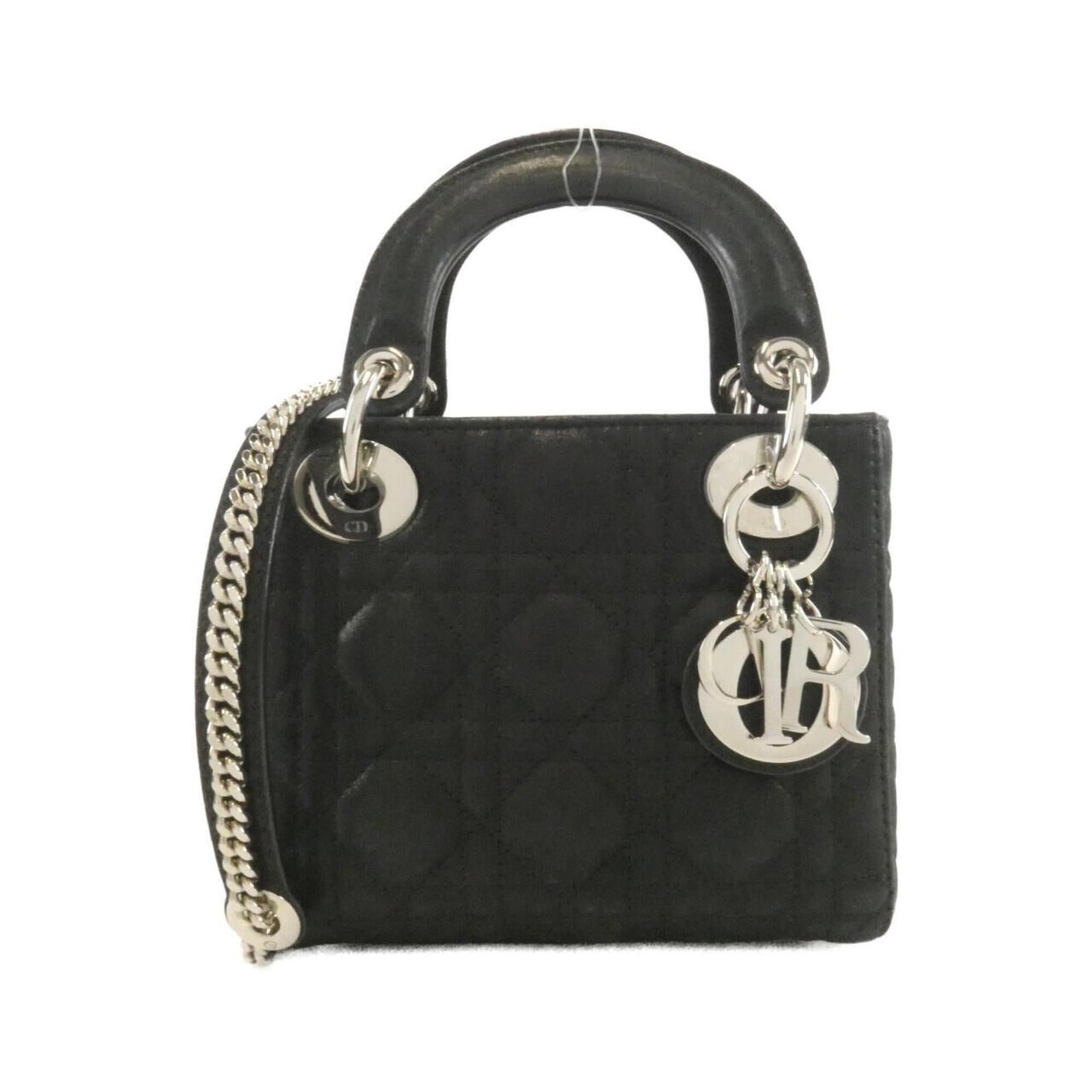 Handbag Leather Dior Christian: Handbag Leather Dior Christian Black leather handbag from Christian Dior, with dimensions 14cm x 17cm x 7cm. This stylish accessory features high-quality leather construction and a sleek design. A