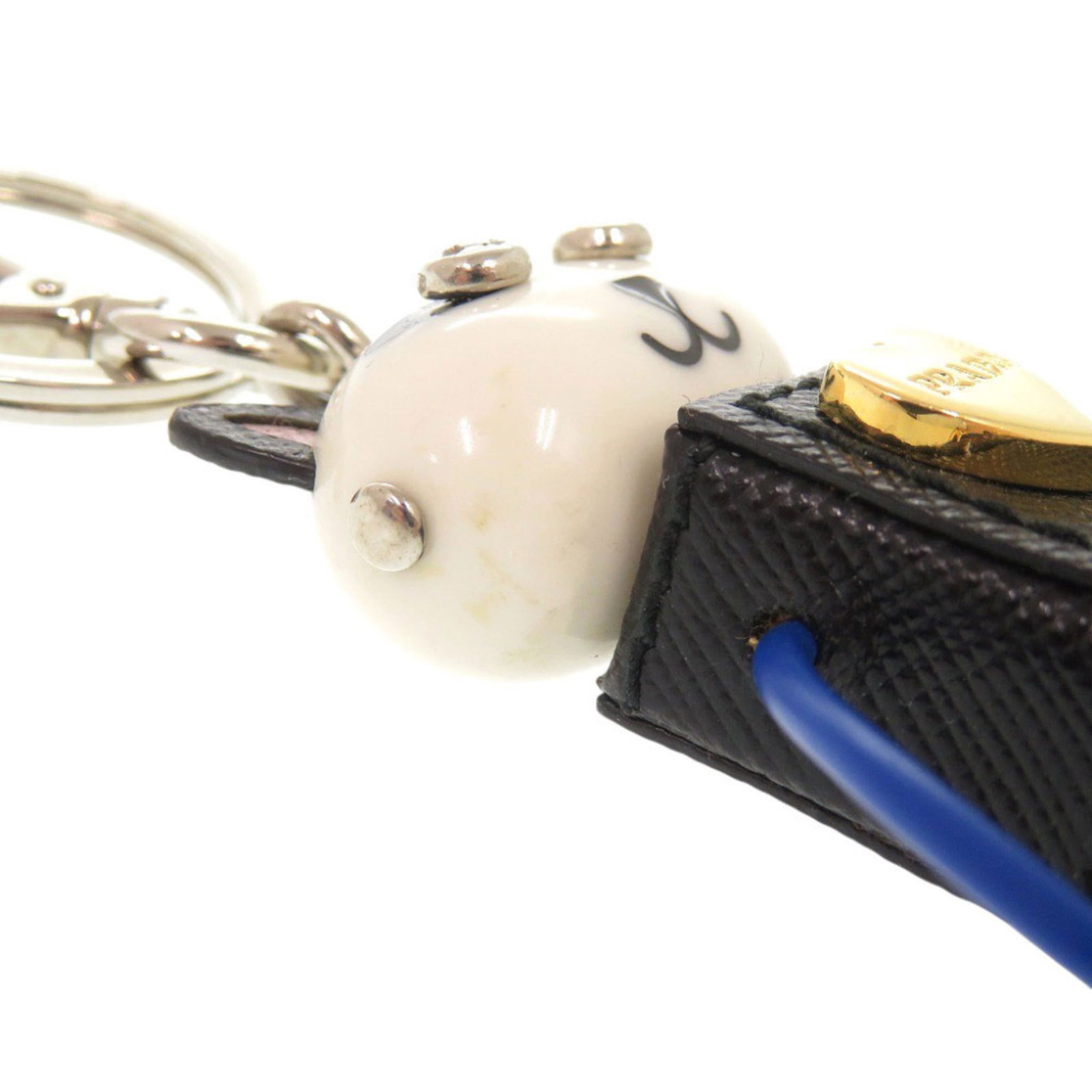 Prada metal leather keyring - 7