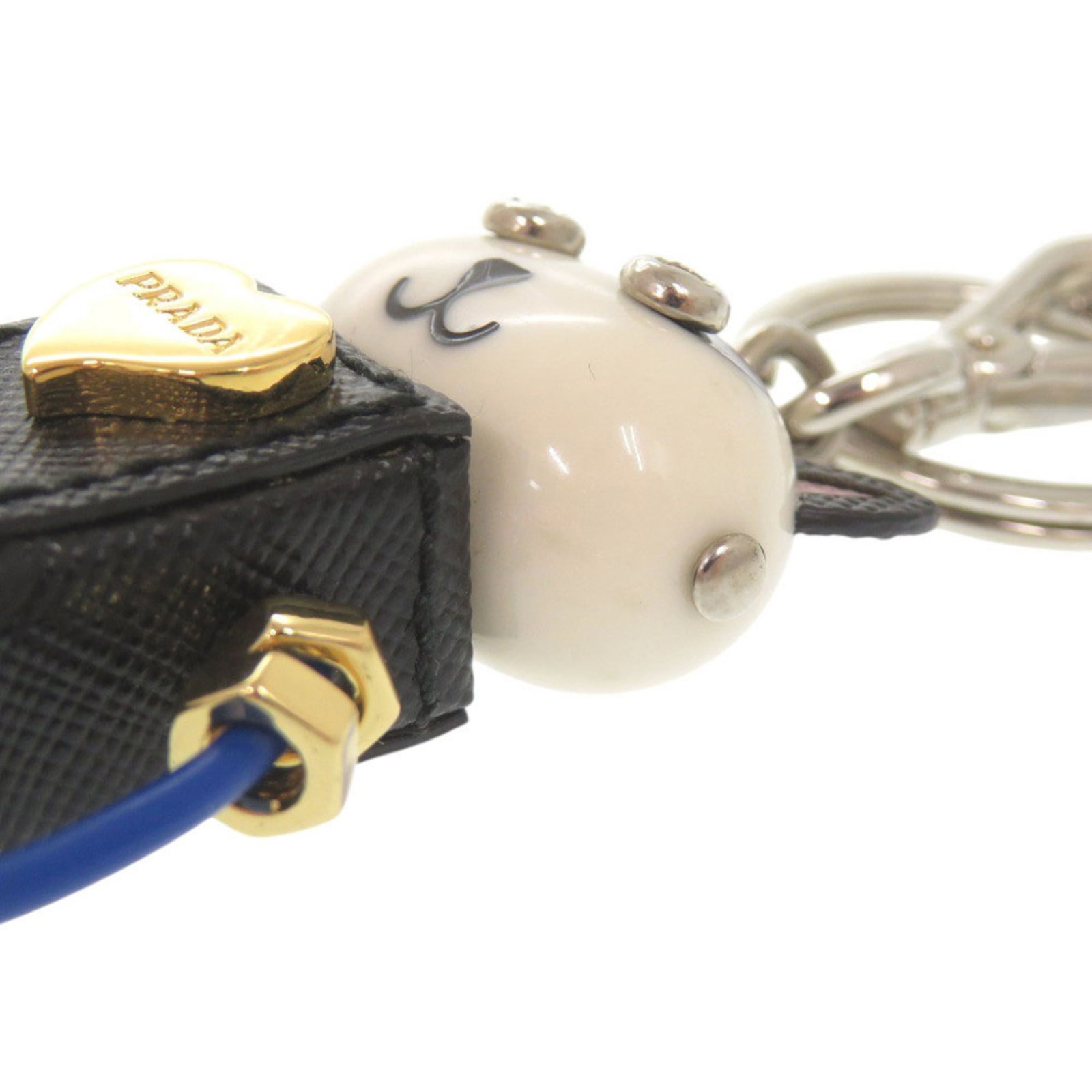Prada metal leather keyring - 8