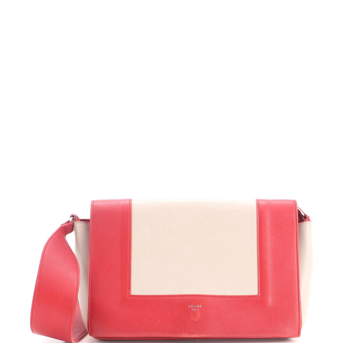 Frame Celine Leather Shoulder Medium Bag: Frame Celine Leather Shoulder Medium Bag Frame Celine Leather Shoulder Medium Bag in a unique multicolor design with gray, red, and other colors. This medium-sized bag features a sturdy leather exteri