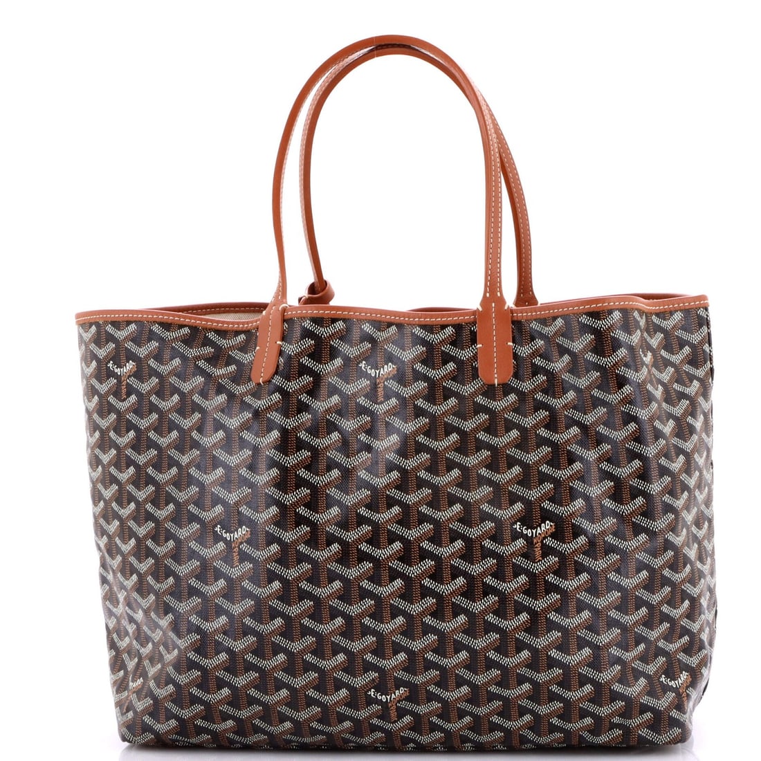Saint Louis Tote Goyard Coated Canvas PM: Saint Louis Tote Goyard Coated Canvas PM The Saint Louis Tote Goyard Coated Canvas PM is a stylish and practical tote with a rich brown exterior, featuring a canvas-coated design and neutral