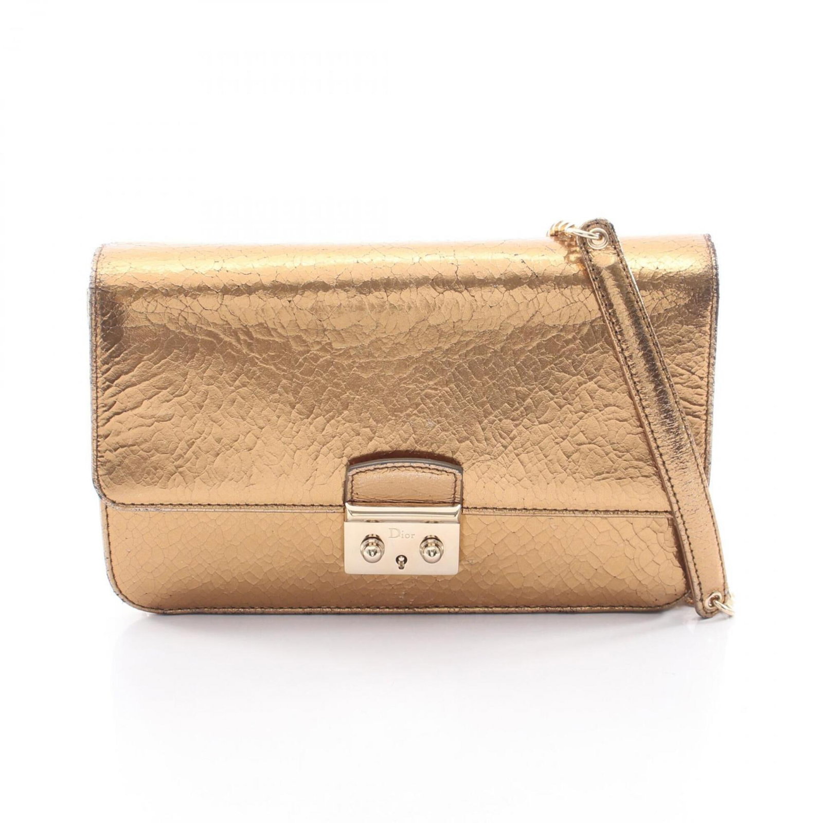 Handbag Christian Dior Leather Shoulder: Handbag Christian Dior Leather Shoulder The Christian Dior Leather Shoulder bag boasts a sleek, gold-hued leather exterior with a classic design that exudes timeless elegance. Measuring 13cm x 21cm x