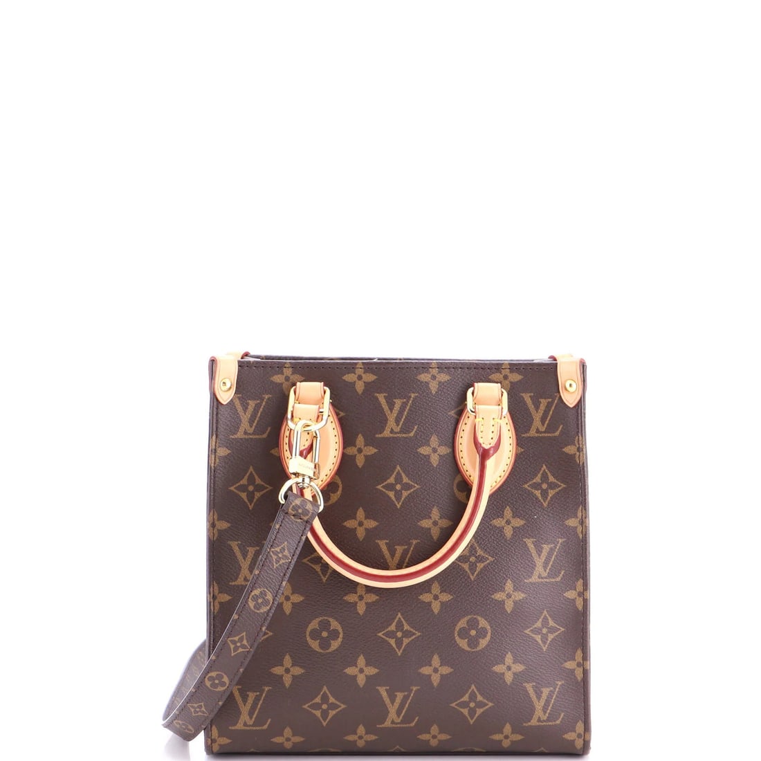 Sac Plat Louis Vuitton Monogram Canvas BB NM Bag: Sac Plat Louis Vuitton Monogram Canvas BB NM Bag Sac Plat Louis Vuitton Monogram Canvas BB NM Bag features a classic brown canvas exterior with subtle scuffs, edge wear, and minor creases, adding a