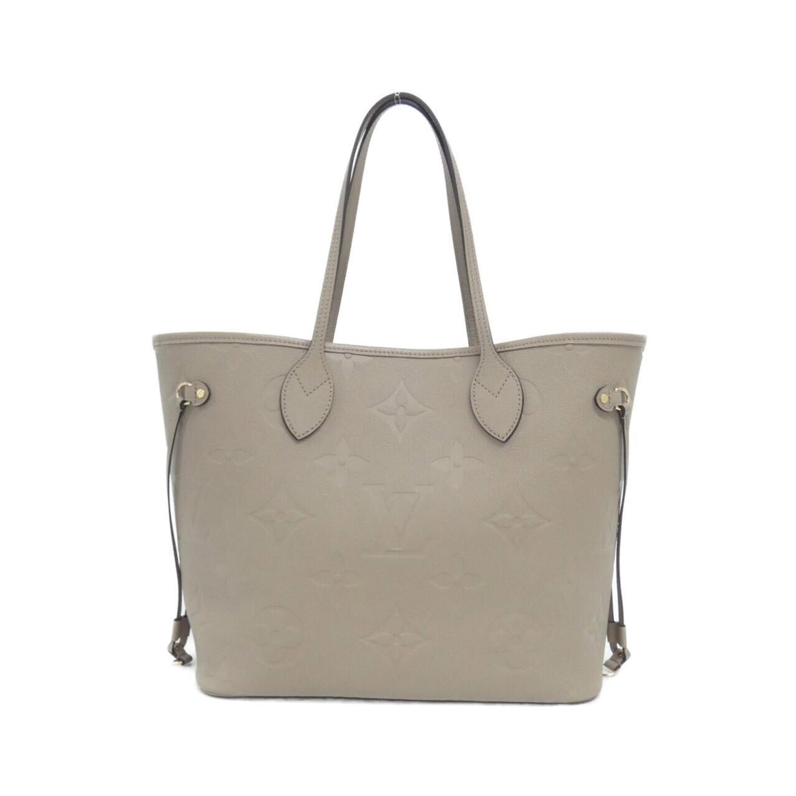 Handbag Leather Louis Vuitton: Handbag Leather Louis Vuitton This Louis Vuitton handbag is crafted from high-quality calfskin leather, featuring a classic design with a timeless beige and Tourterelle color combination. Measuring