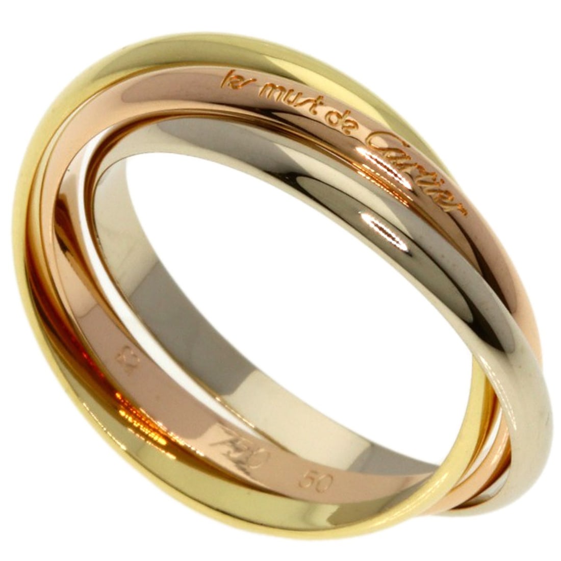 Cartier Trinity Xs #50 Ring K18 Yellow Gold K18 White Gold: Cartier Trinity Xs #50 Ring K18 Yellow Gold K18 White Gold Cartier Trinity Xs #50 Ring in K18 Yellow Gold and K18 White Gold, a striking combination of two precious metals, adds a touch of elegance