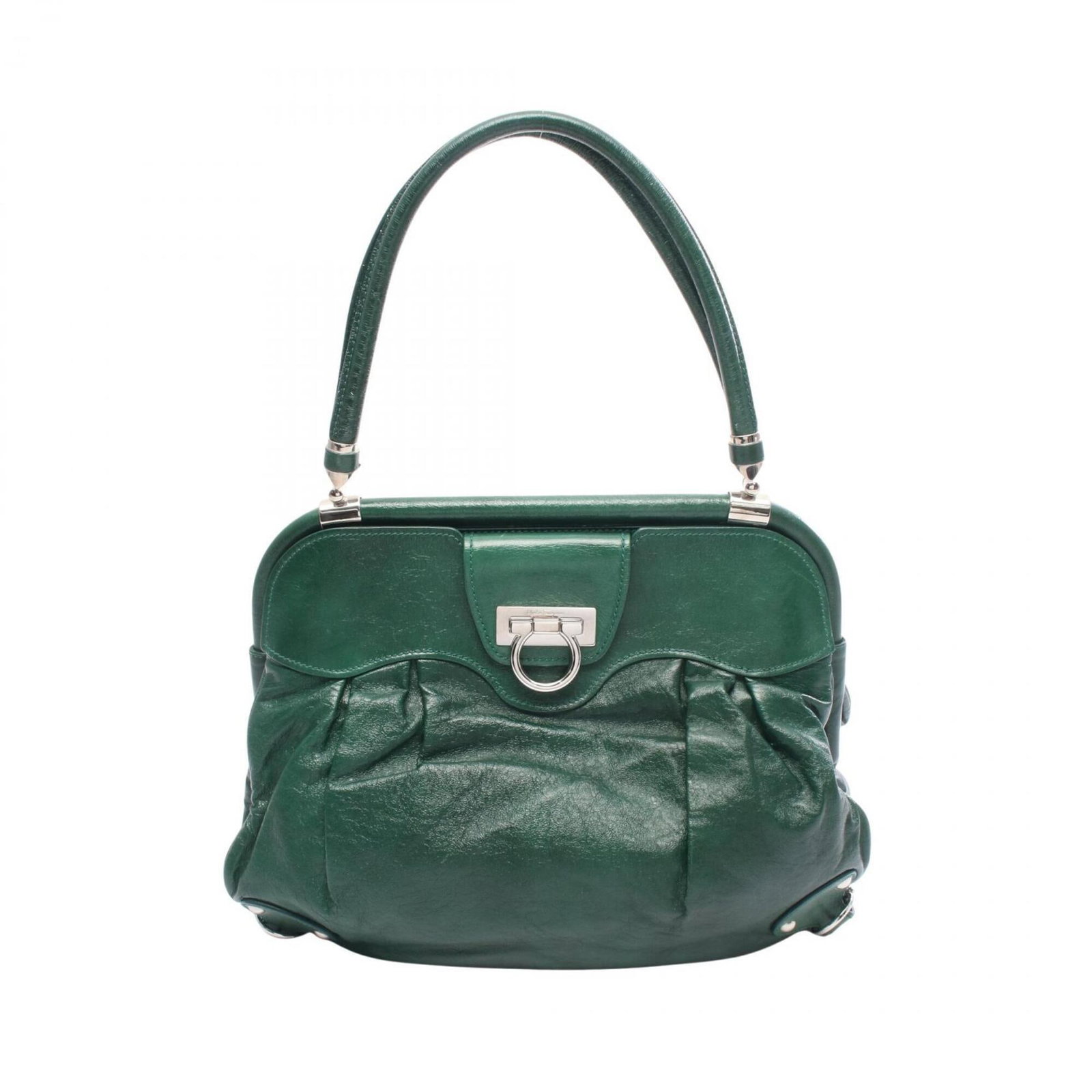 Ferragamo Salvatore Handbag Leather Bag Shoulder: Ferragamo Salvatore Handbag Leather Bag Shoulder The Salvatore Ferragamo MPN FZ 21 A305 is a stunning green leather shoulder bag, measuring 30cm x 36cm. Its sleek design and high-quality leather