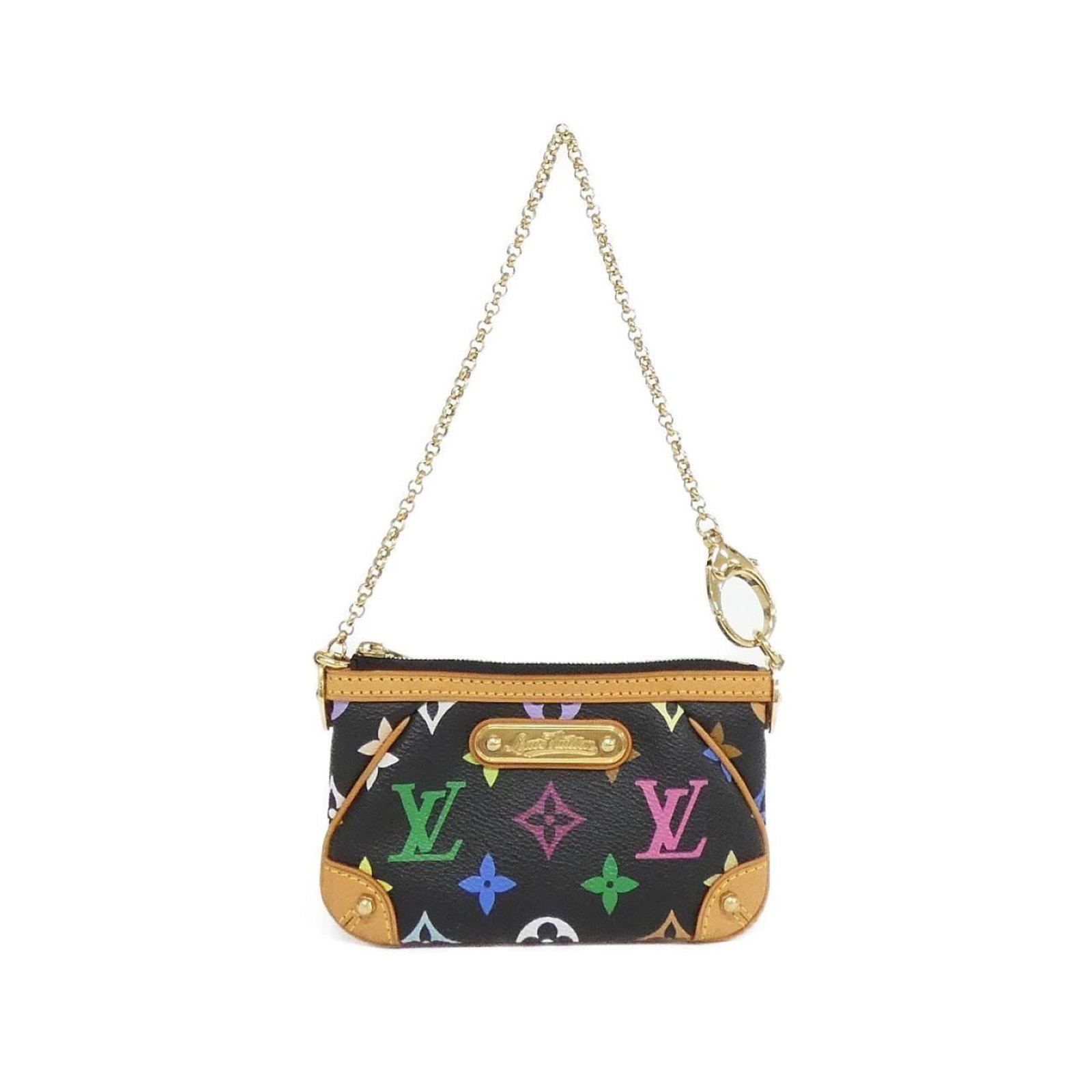 Canvas Pochette Coated Louis Vuitton: Canvas Pochette Coated Louis Vuitton Canvas Pochette Coated Louis Vuitton bears a signature. Made from coated canvas, this black pochette features gold hardware. Its compact size and sleek design