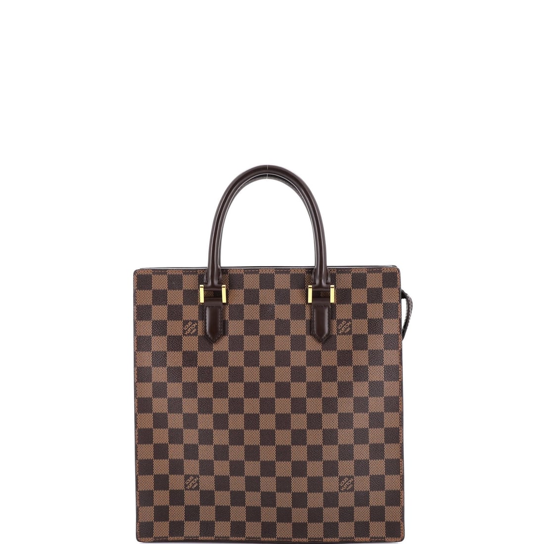 Louis Vuitton Damier Sac PM Bag Venice Plat: Louis Vuitton Damier Sac PM Bag Venice Plat The Louis Vuitton Damier Sac PM Bag Venice Plat is a timeless, brown canvas tote with gold hardware, featuring the iconic Damier PM pattern. Measuring 11.5"