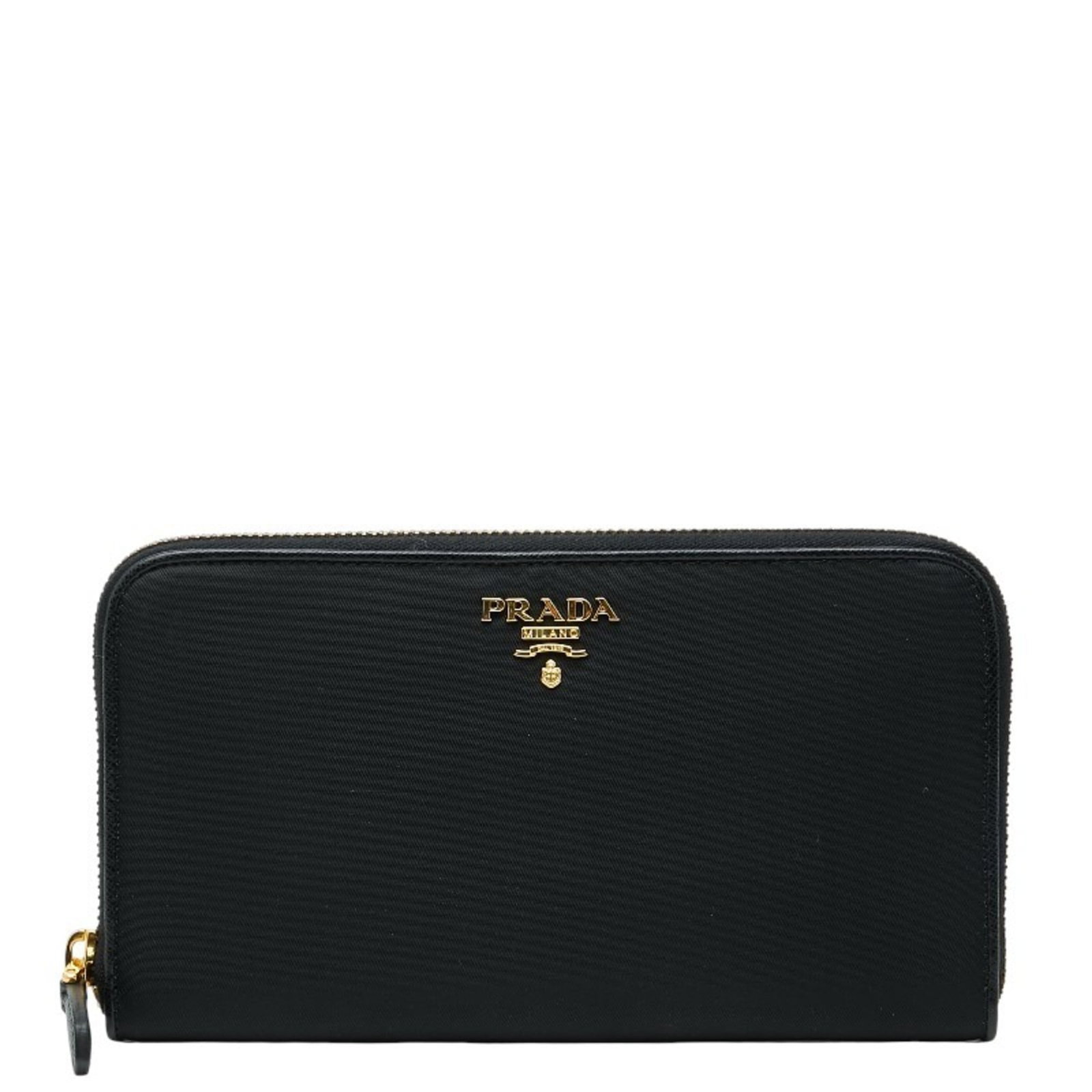 Prada Long Wallet (Bi-Fold) Nylon: Prada Long Wallet (Bi-Fold) Nylon Prada Long Wallet (Bi-Fold) Nylon is a sleek, black bi-fold wallet made from high-quality nylon, measuring 10cm x 18.5cm x 2cm. This stylish accessory features a