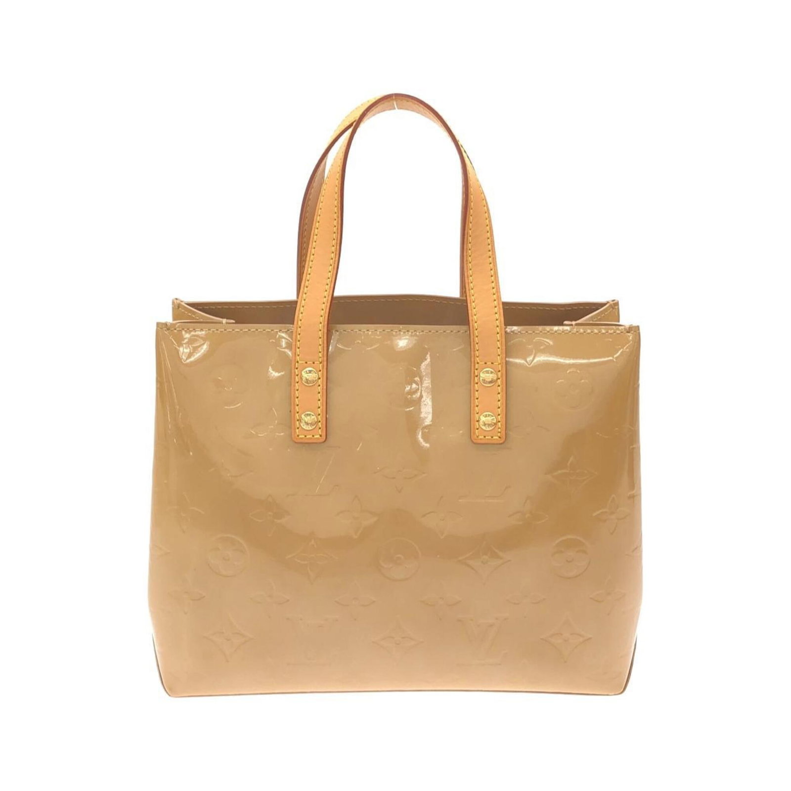 Handbag Leather Louis Vuitton: Handbag Leather Louis Vuitton Handbag Leather Louis Vuitton is made from high-quality leather and features an enamel design. The beige color and classic design make it a timeless accessory. Measuring 