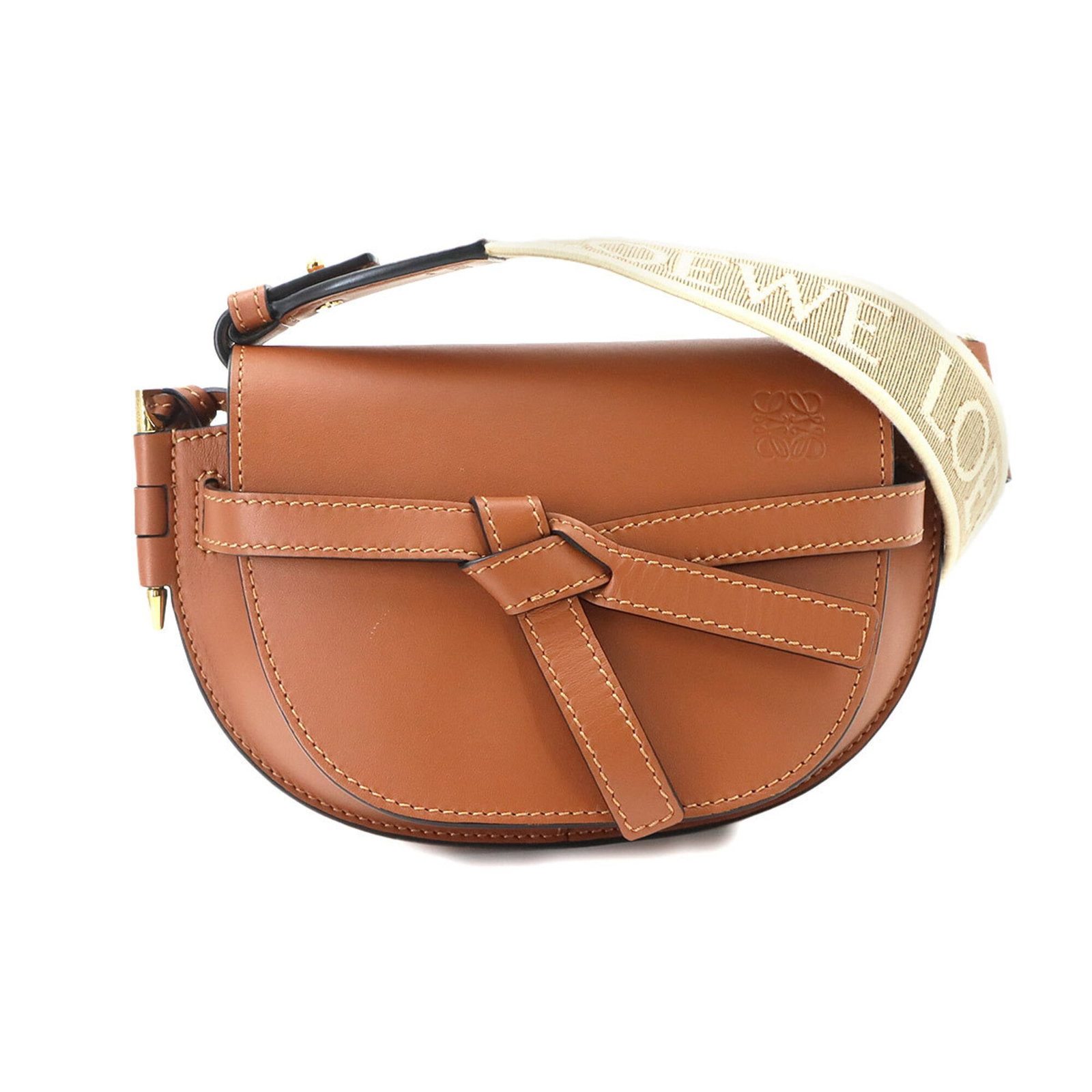 Shoulder Bag Leather Loewe Handbag: Shoulder Bag Leather Loewe Handbag Brown Leather Loewe Shoulder Bag, 13.5cm x 20.5cm x 9cm, Spain Made. This shoulder bag features high-quality leather construction and a classic design. The bag's bro