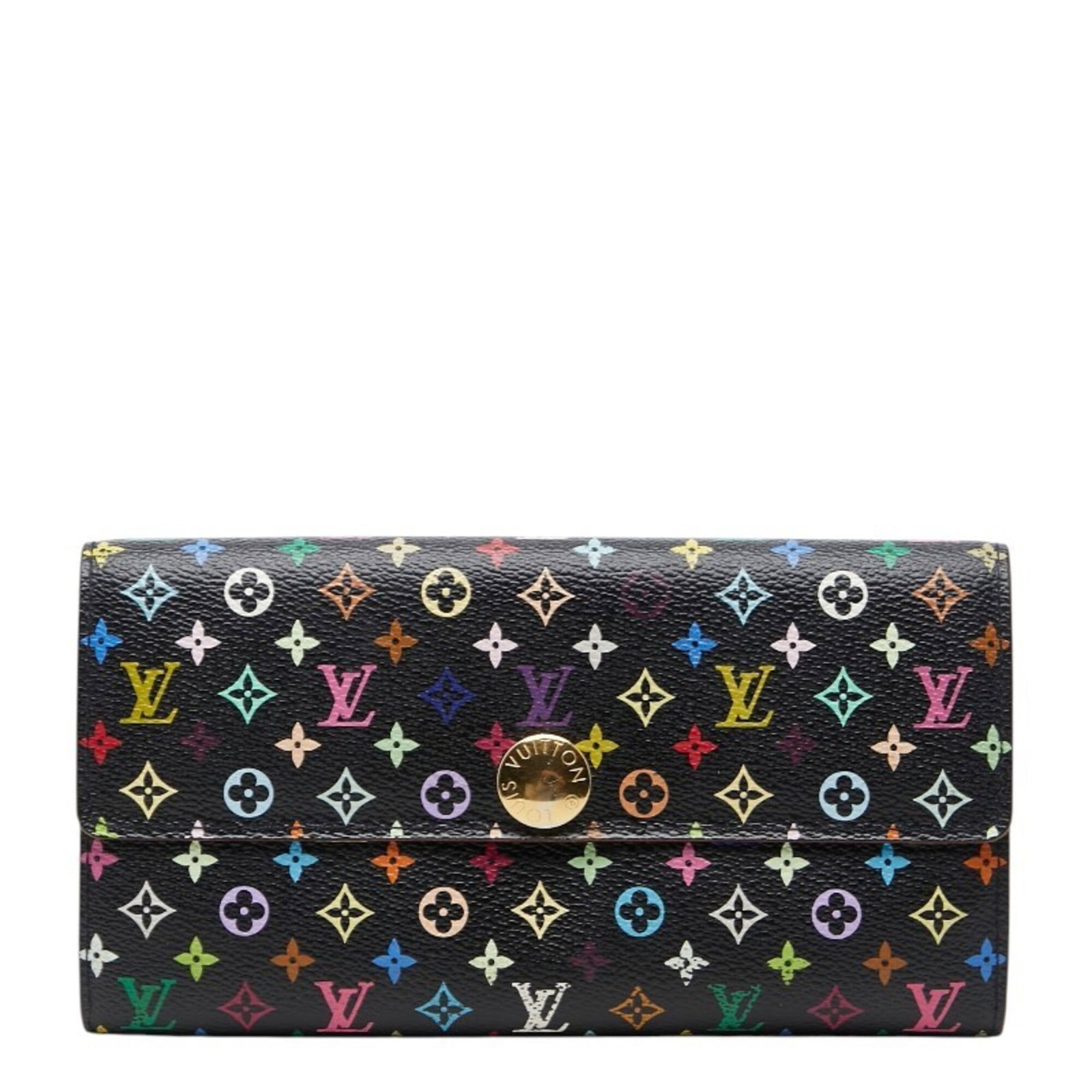 Louis Vuitton Pvc Leather Wallet Bi Fold: Louis Vuitton Pvc Leather Wallet Bi Fold PVC and leather combine in a vibrant multicolore design, characteristic of Louis Vuitton's Monogram pattern. This bi-fold wallet features a distinctive Noir co