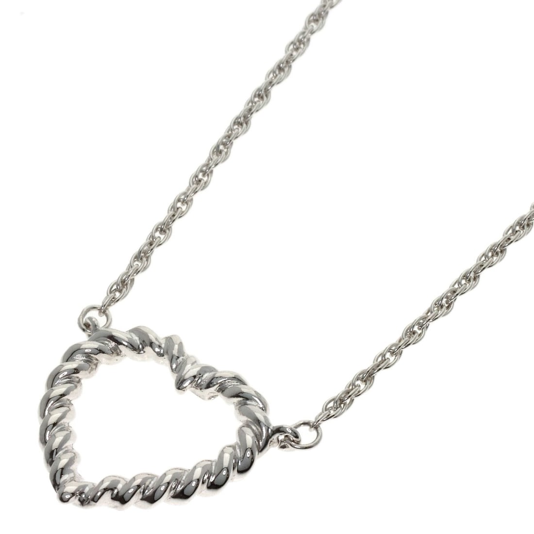 Tiffany Co Twisted Heart Necklace Silver: Tiffany Co Twisted Heart Necklace Silver Twisted Heart Necklace by Tiffany & Co. is a sleek and modern silver necklace featuring a twisted design. Made from high-quality silver metal, this necklace bo