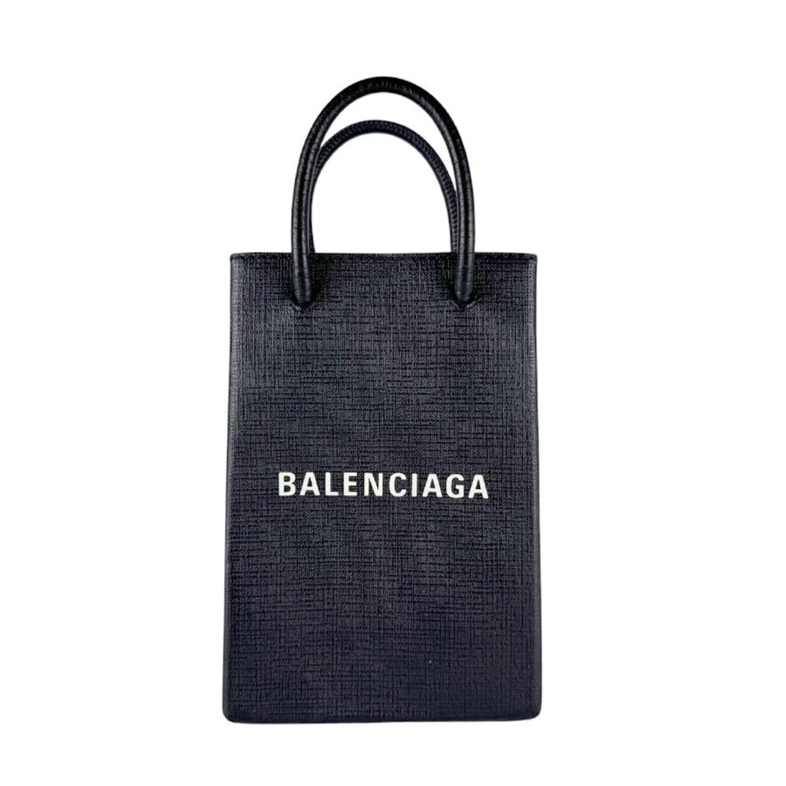Bag Shoulder Leather Balenciaga: Bag Shoulder Leather Balenciaga Black leather shoulder bag from Balenciaga, measuring 18cm x 12cm x 4cm, made from high-quality leather with a sleek and modern design. The bag's compact size and