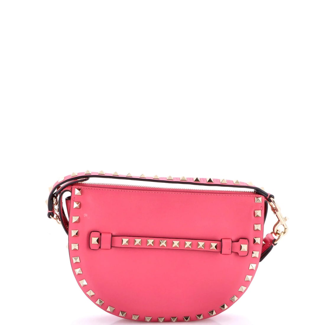 Valentino Garavani Rockstud Zip Shoulder Bag Leather Small: Valentino Garavani Rockstud Zip Shoulder Bag Leather Small The Valentino Garavani Rockstud Zip Shoulder Bag Leather Small is a stylish and versatile accessory, boasting a sleek pink leather exterior